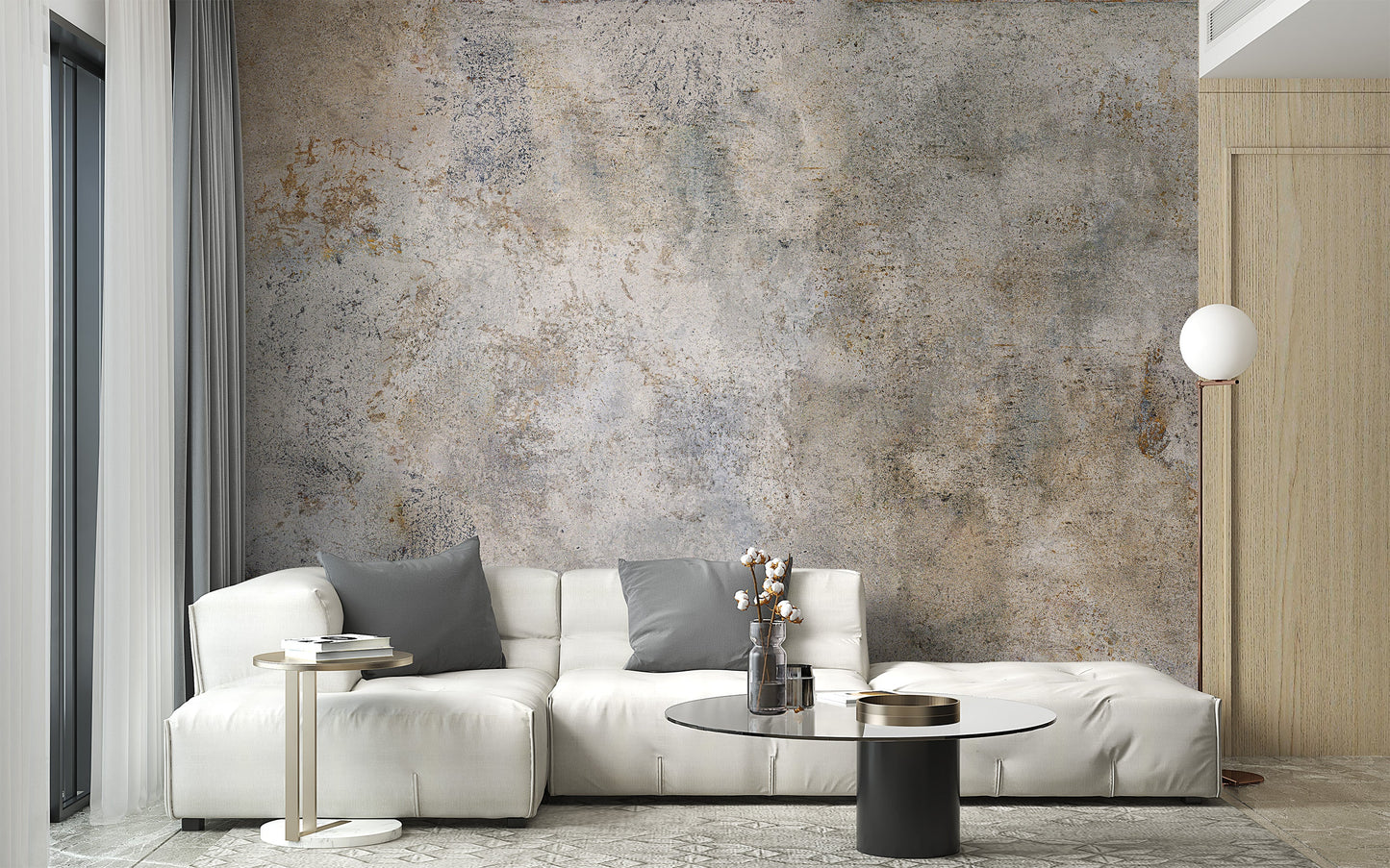 Rustic Gray Cement Texture Wall Mural - Giffywalls