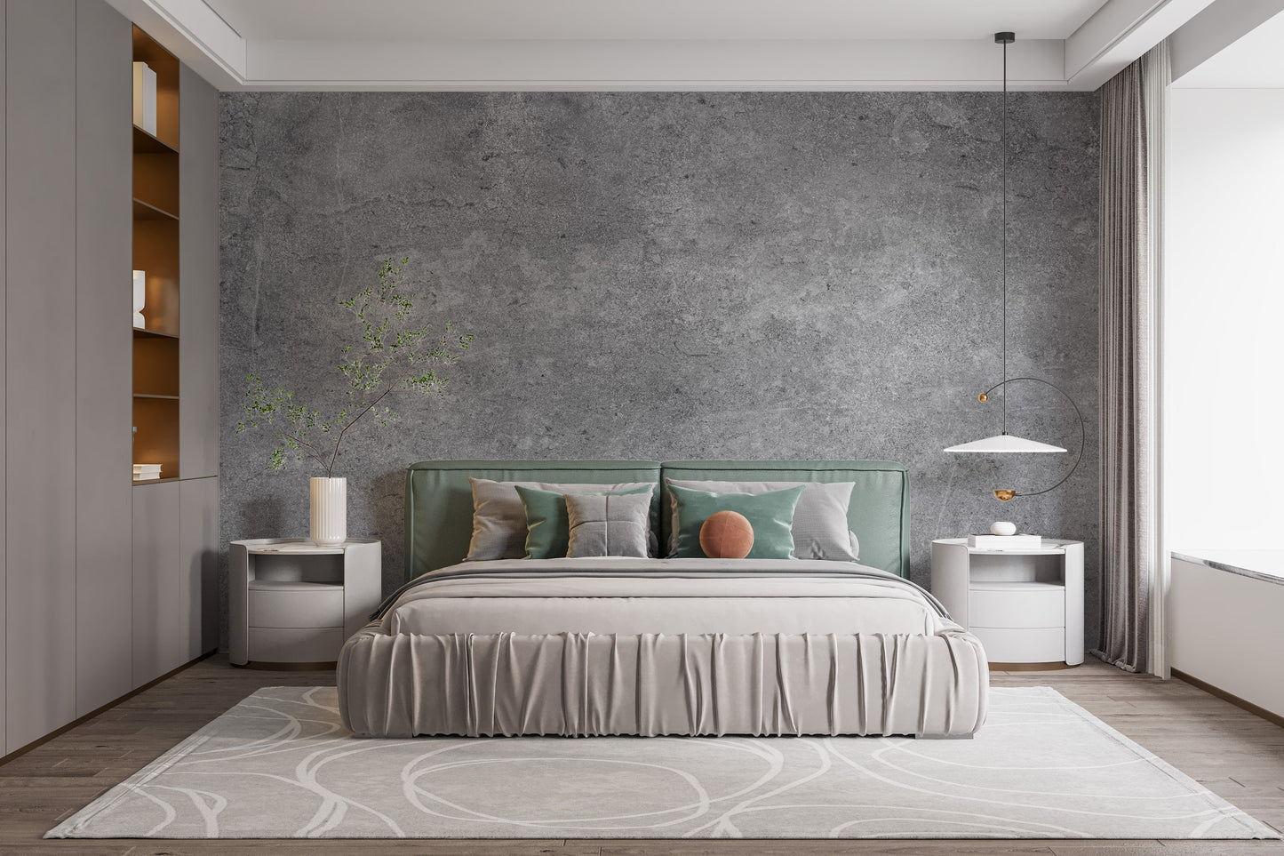 Smooth gray cement wallpaper mural decor
