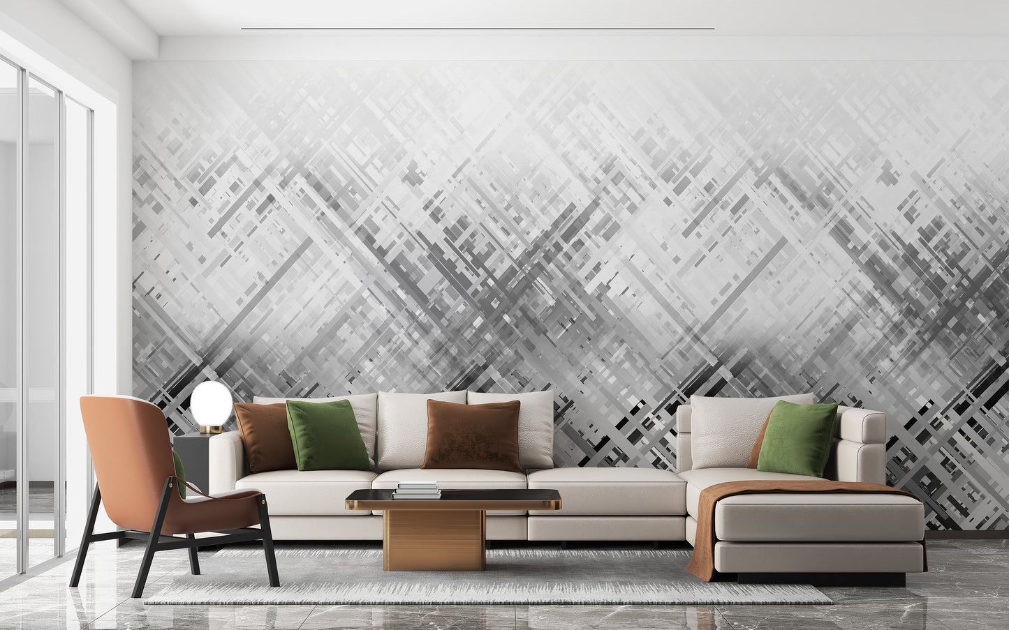 Abstract Diagonal Lines Wall Mural - Giffywalls