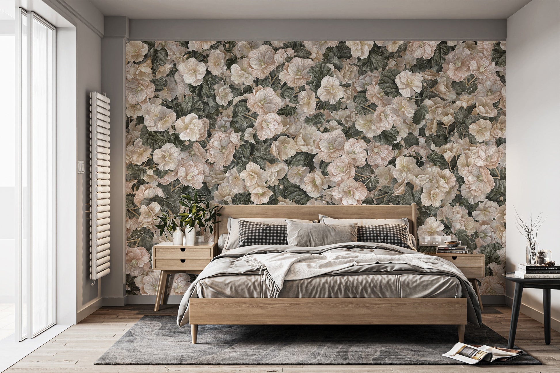 White Begonia Flower Wallpaper Murals - Giffywalls