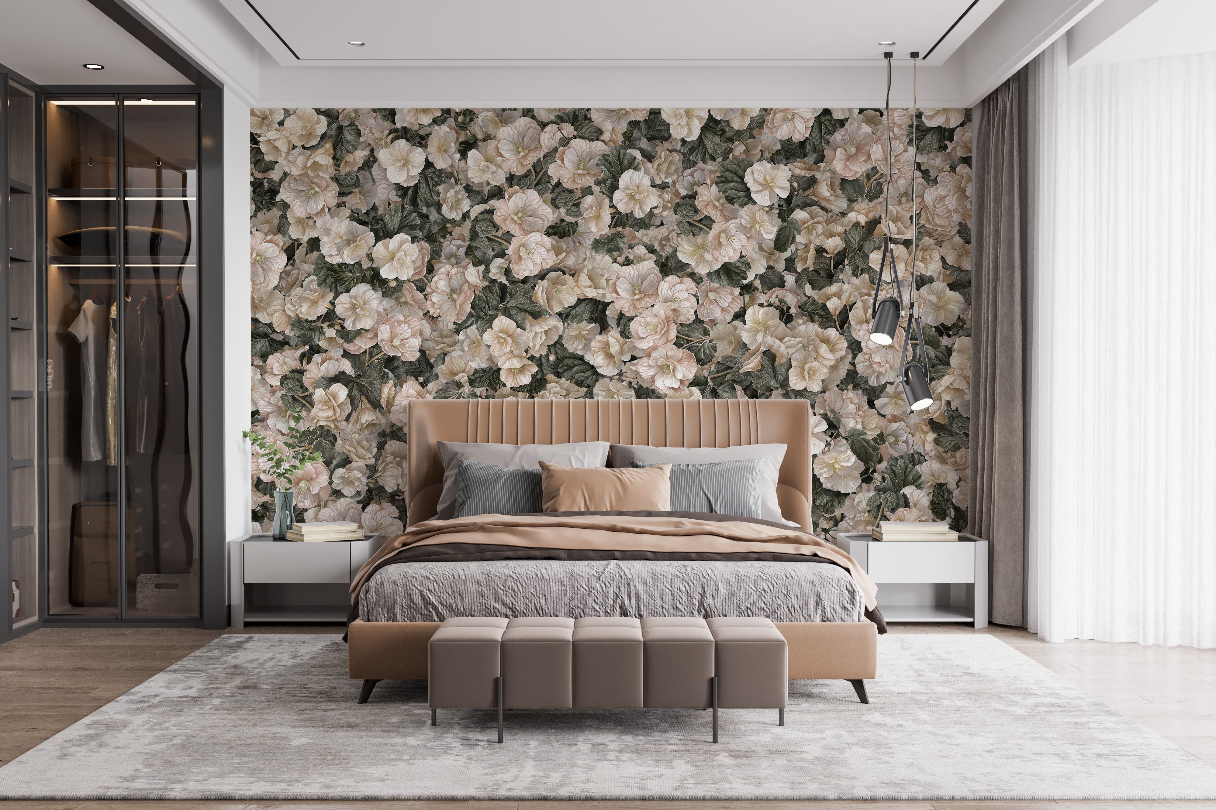 White Begonia Flower Wallpaper Murals - Giffywalls