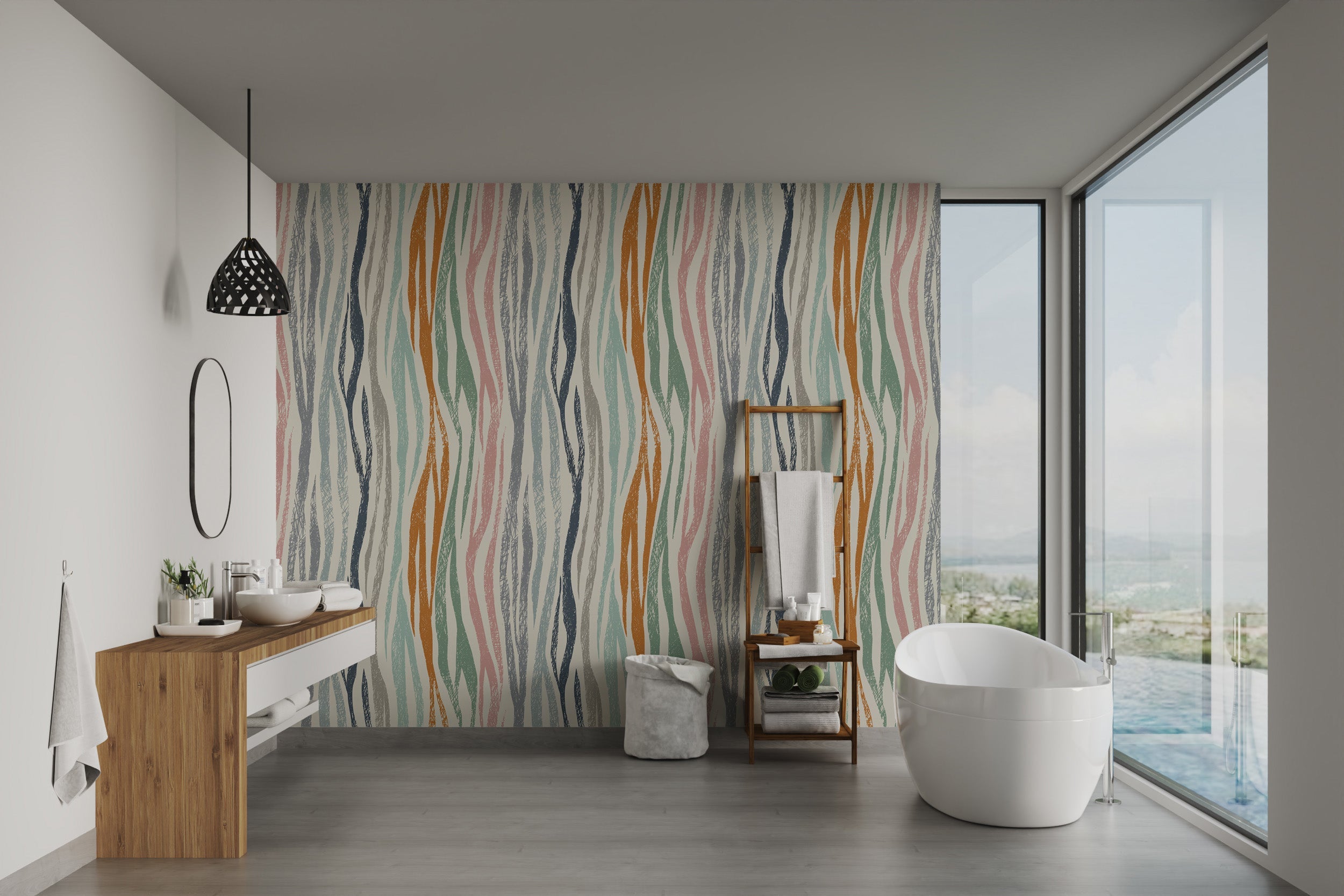 Contemporary Scribbled Serenity Wall Design
