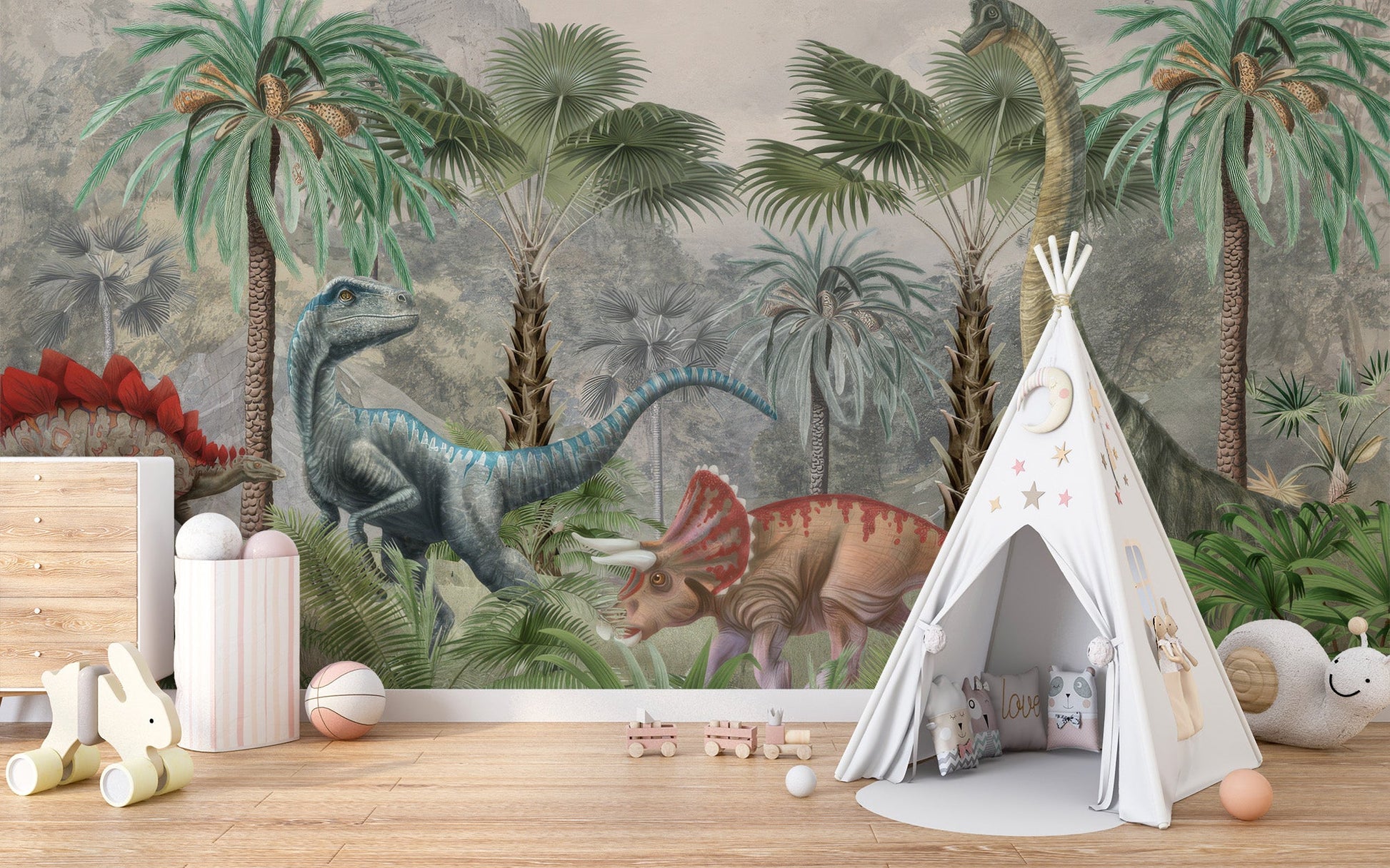 Mesozoic Mingle Wall Mural - Giffywalls