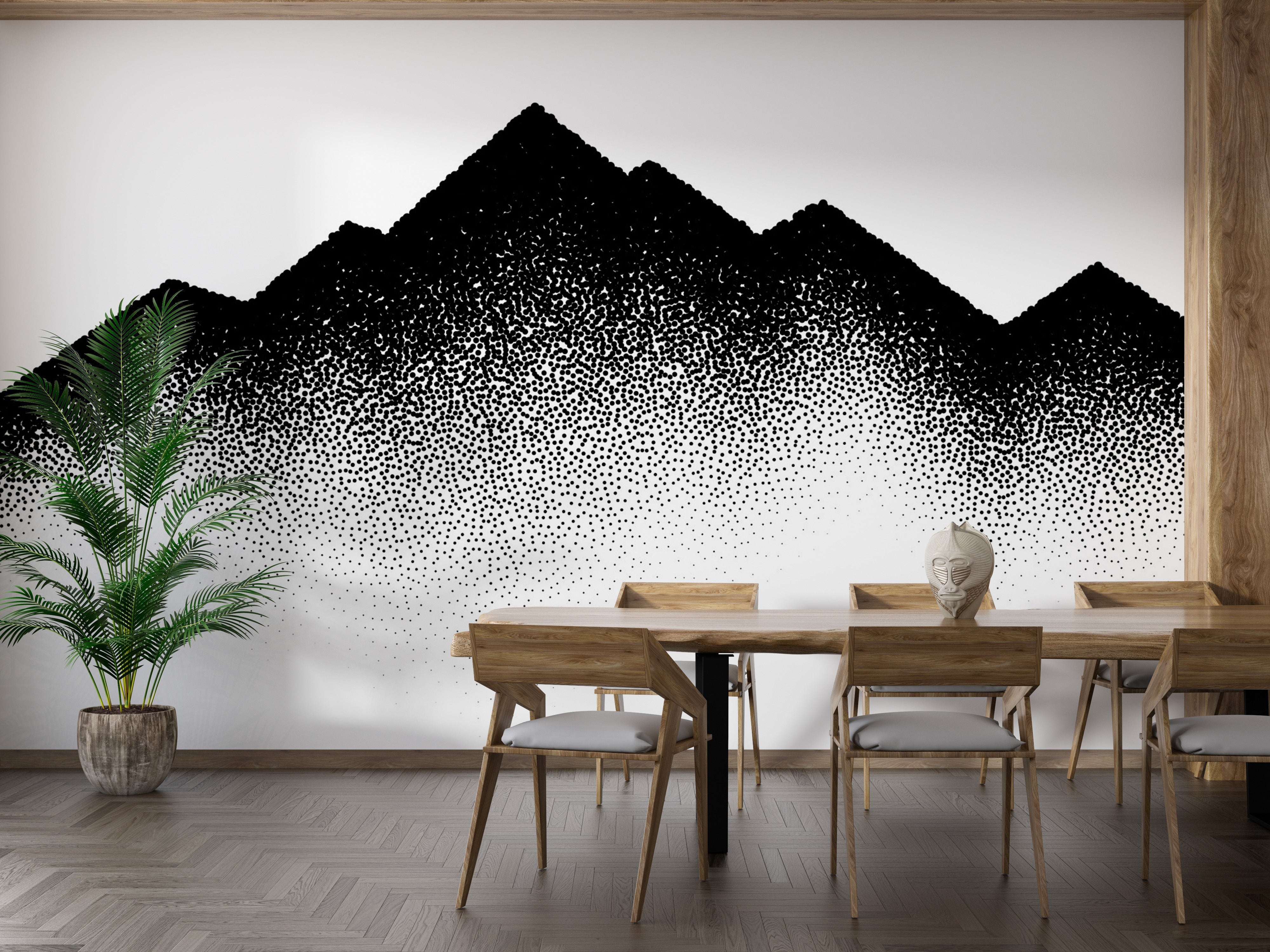 Mountains Wave Scattered Dots Wallpaper Murals - Giffywalls