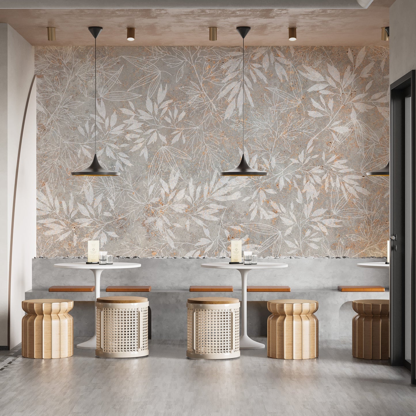 Classic botanical wallpaper mural with retro vibes