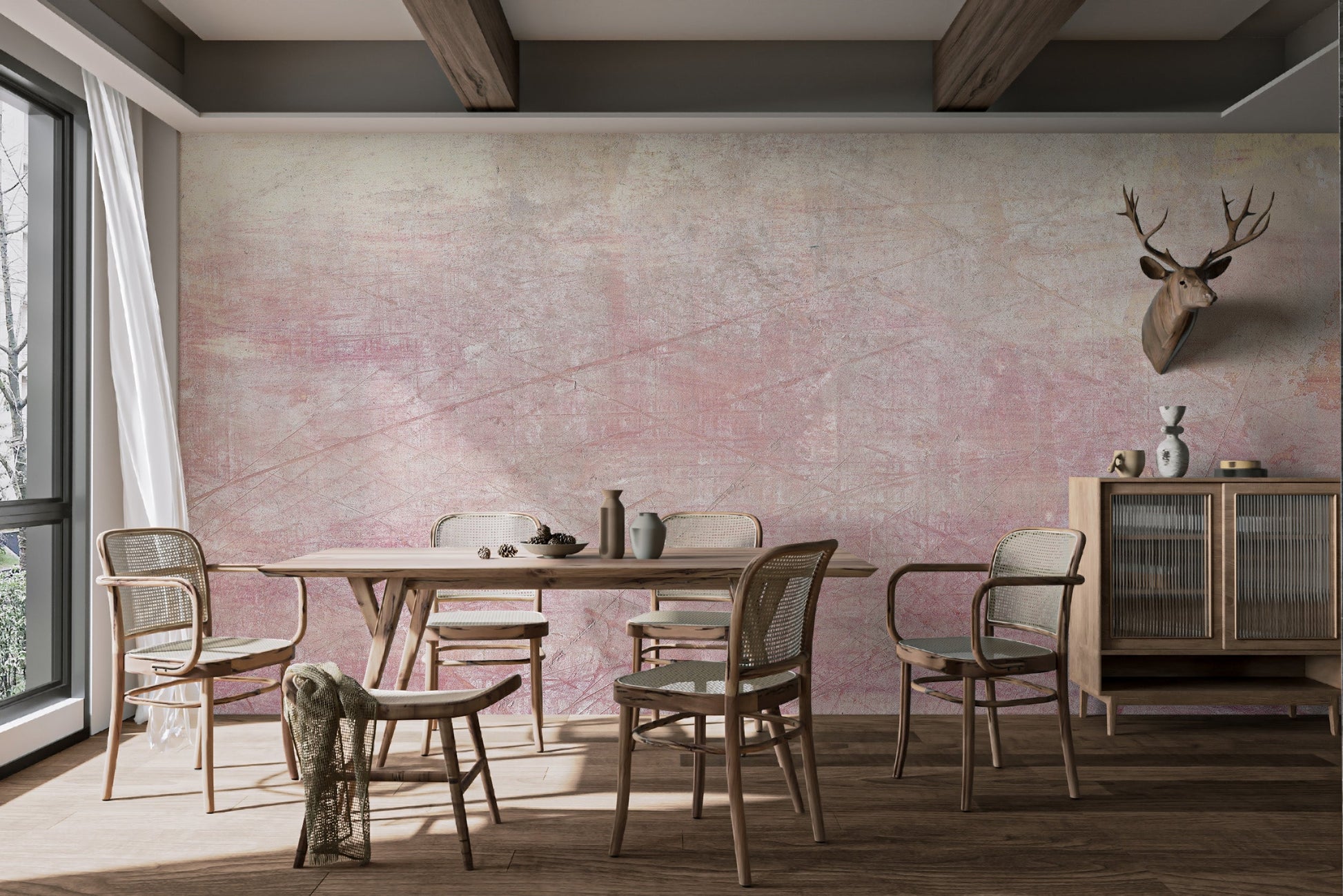 Blush Serenity Textured Wallpaper - Giffywalls