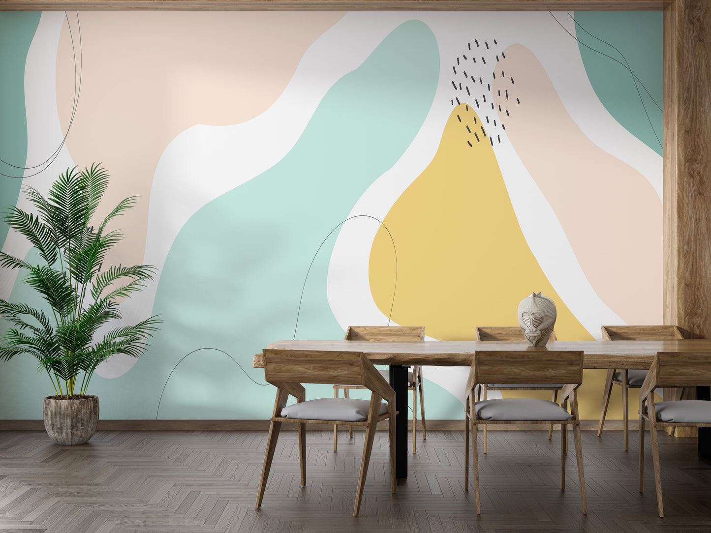 Beautiful Pastel Color Shapes Wallpaper Mural - Giffywalls