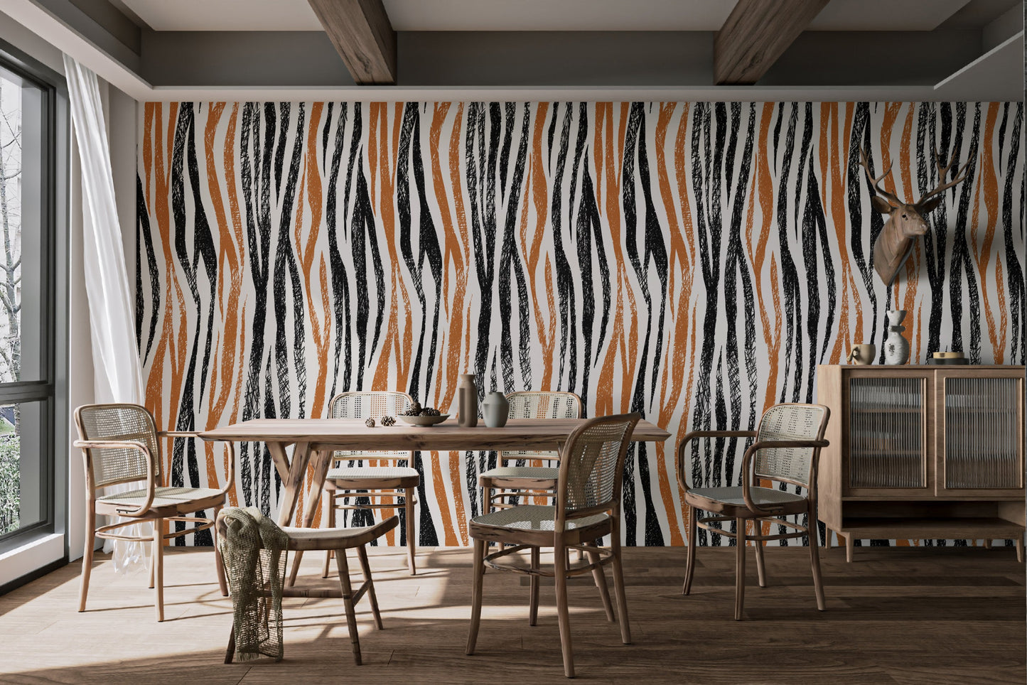 Sophisticated Striped Design Wallpaper Mural
