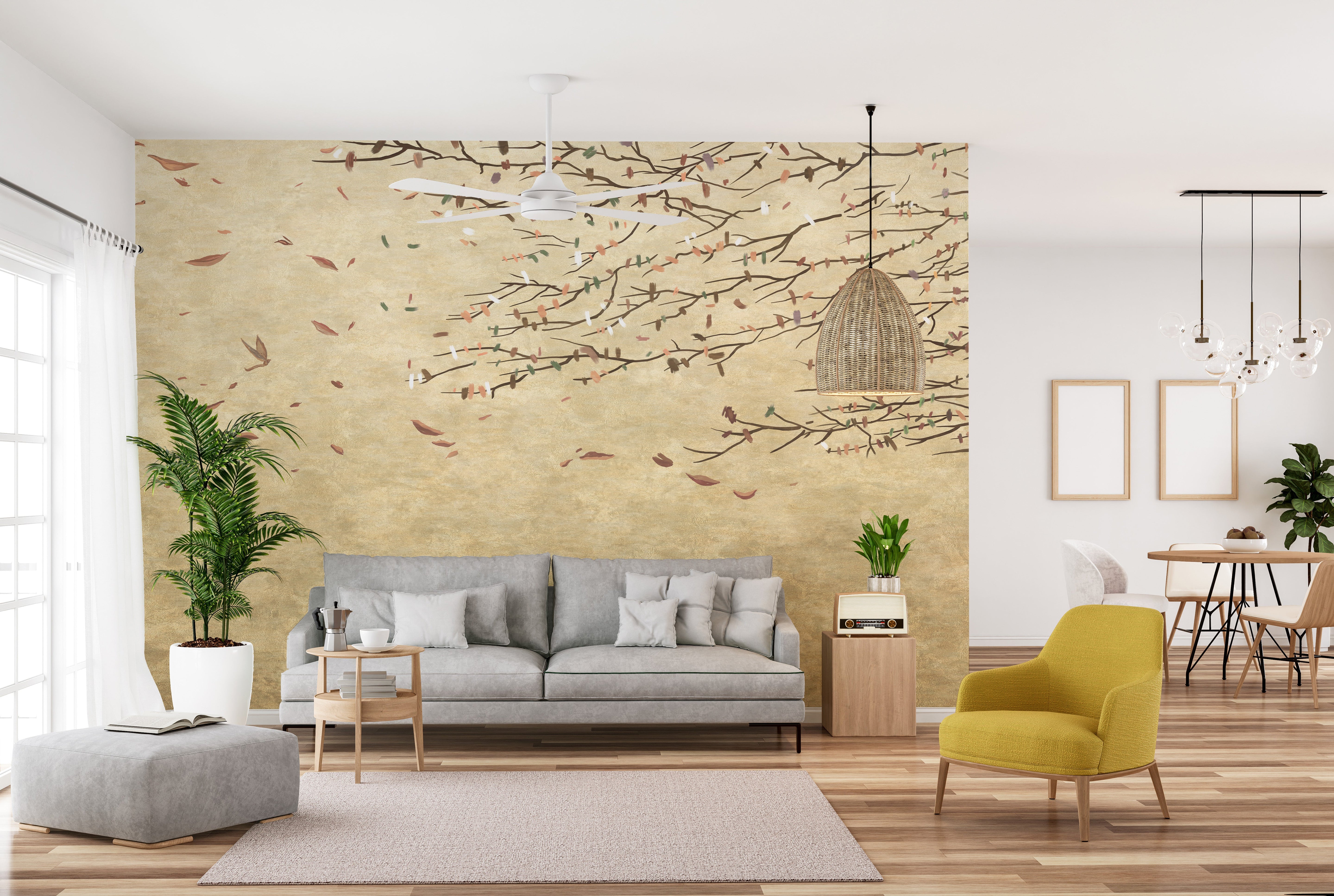 Delicate Cherry Blossoms Wallpaper for living room