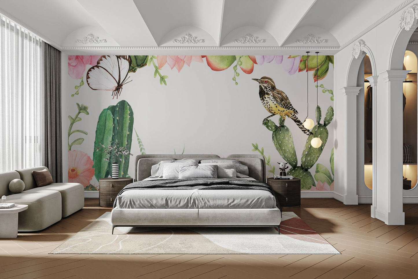 Vibrant Succulents Plants Wallpaper Mural for spaces
