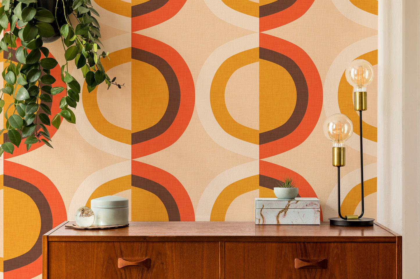 1970s style geometric wallpaper for walls
