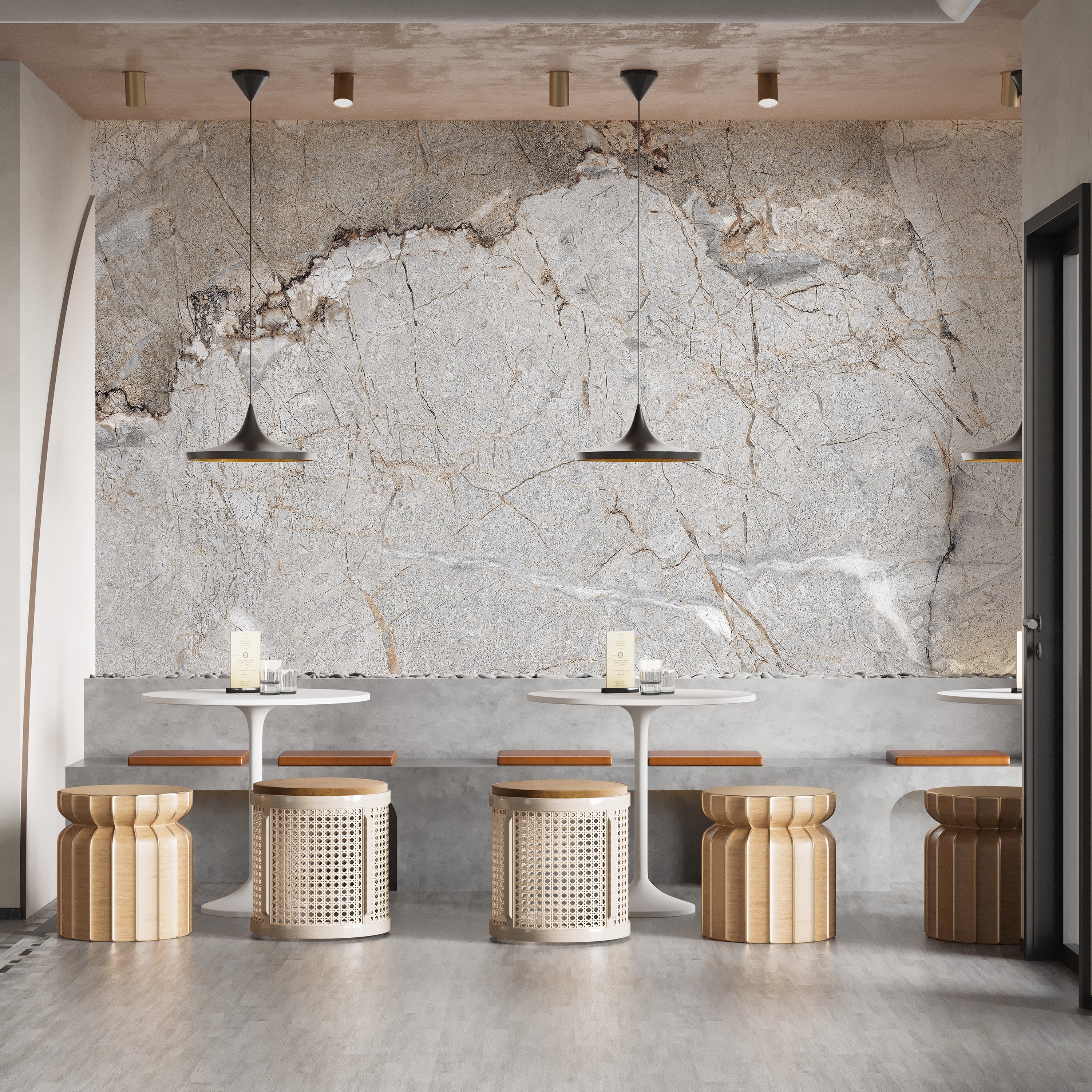 Elegant Gray Marble Wall Mural - Giffywalls