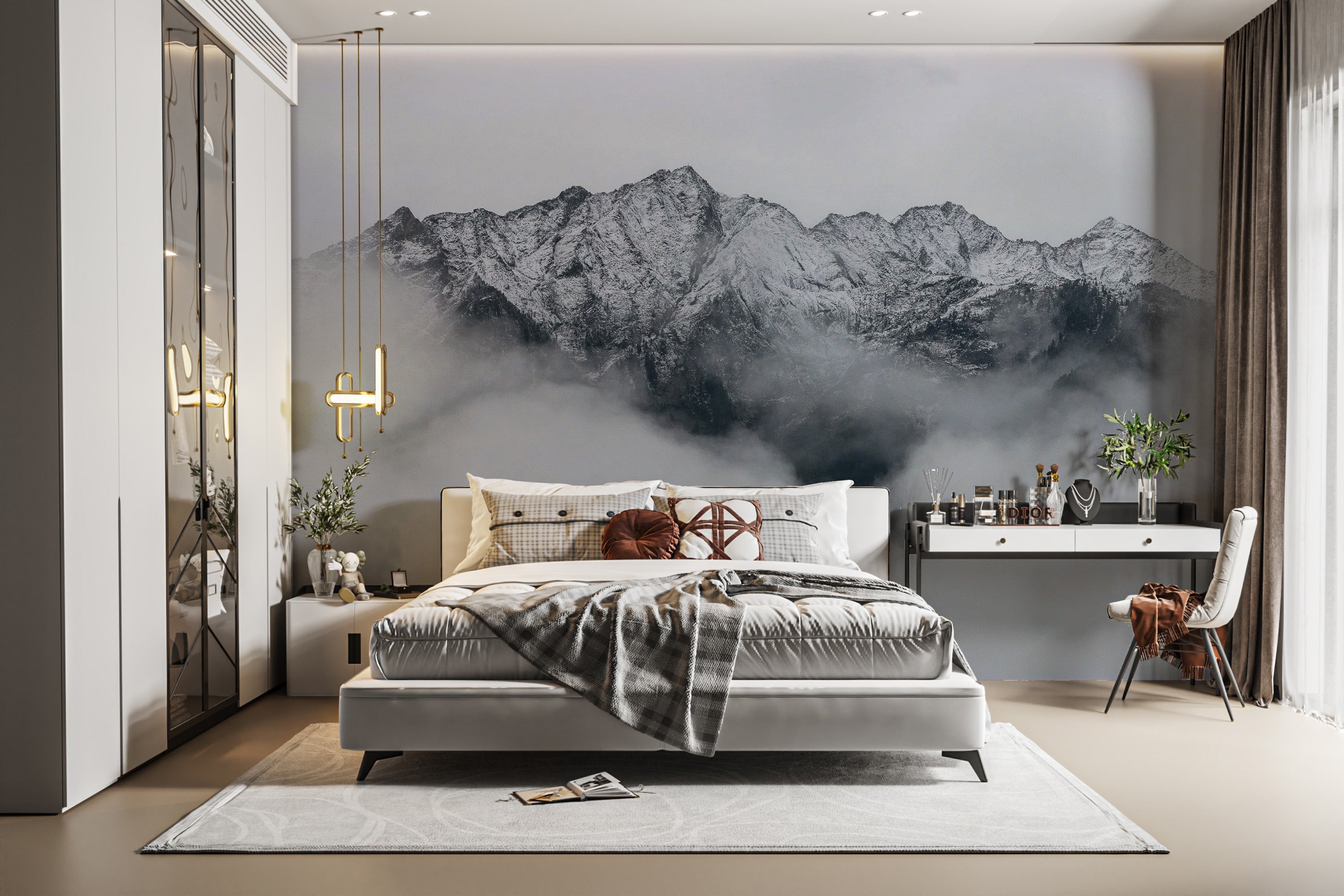 Foggy Mountain Wallpaper Mural - Giffywalls