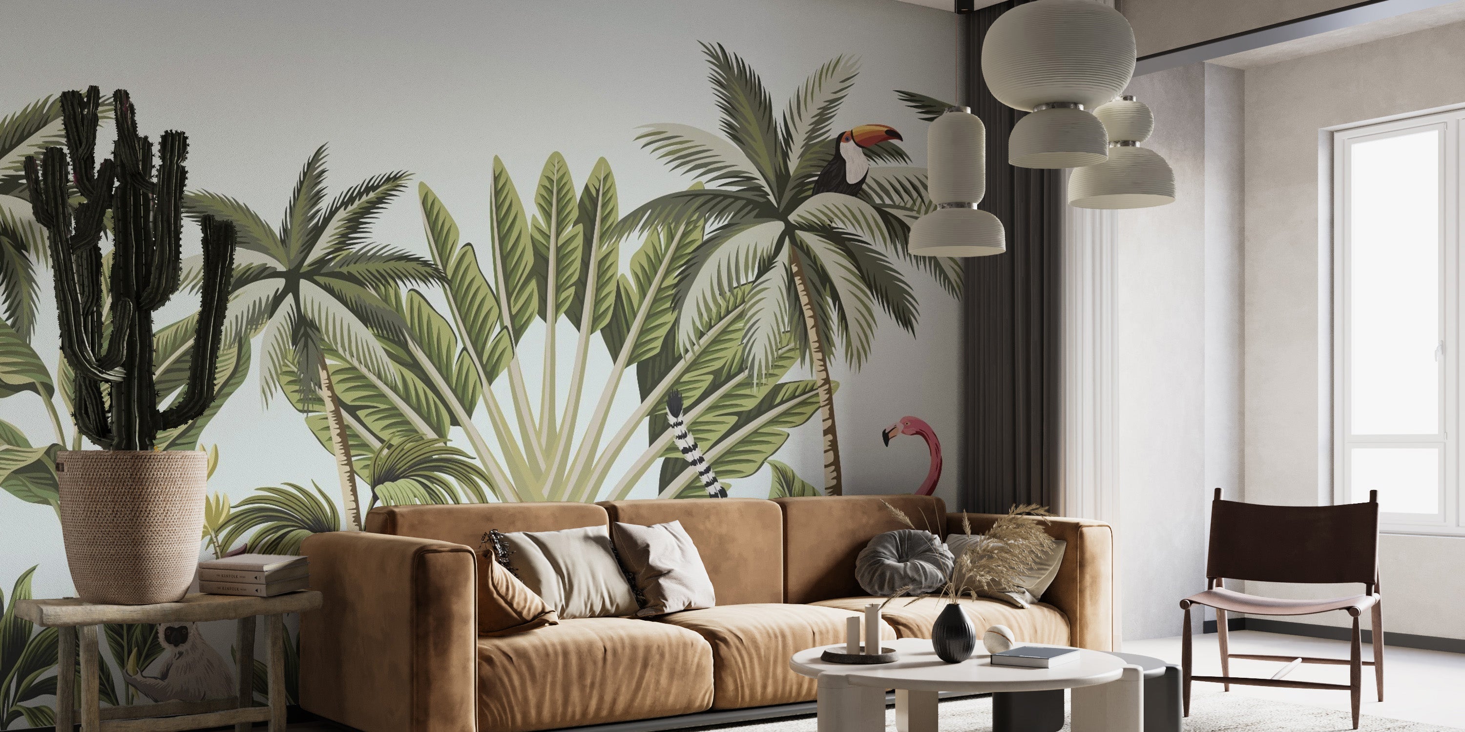 Tropical Plants & Animals Wallpaper Mural - Giffywalls