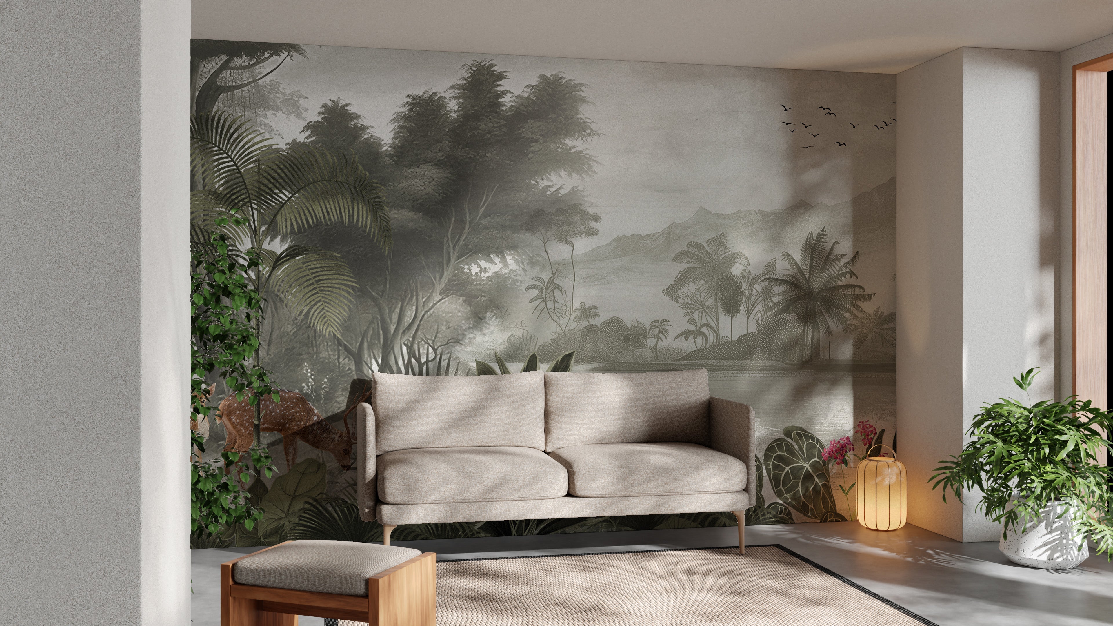 The Jungle Kingdom Natural Wallpaper Mural - Giffywalls