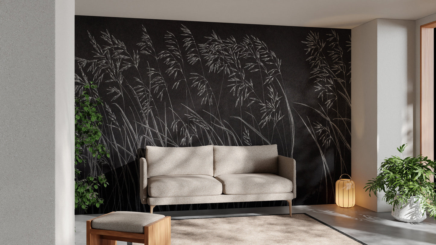 Dark Artistic Reeds Wallpaper Murals - Giffywalls