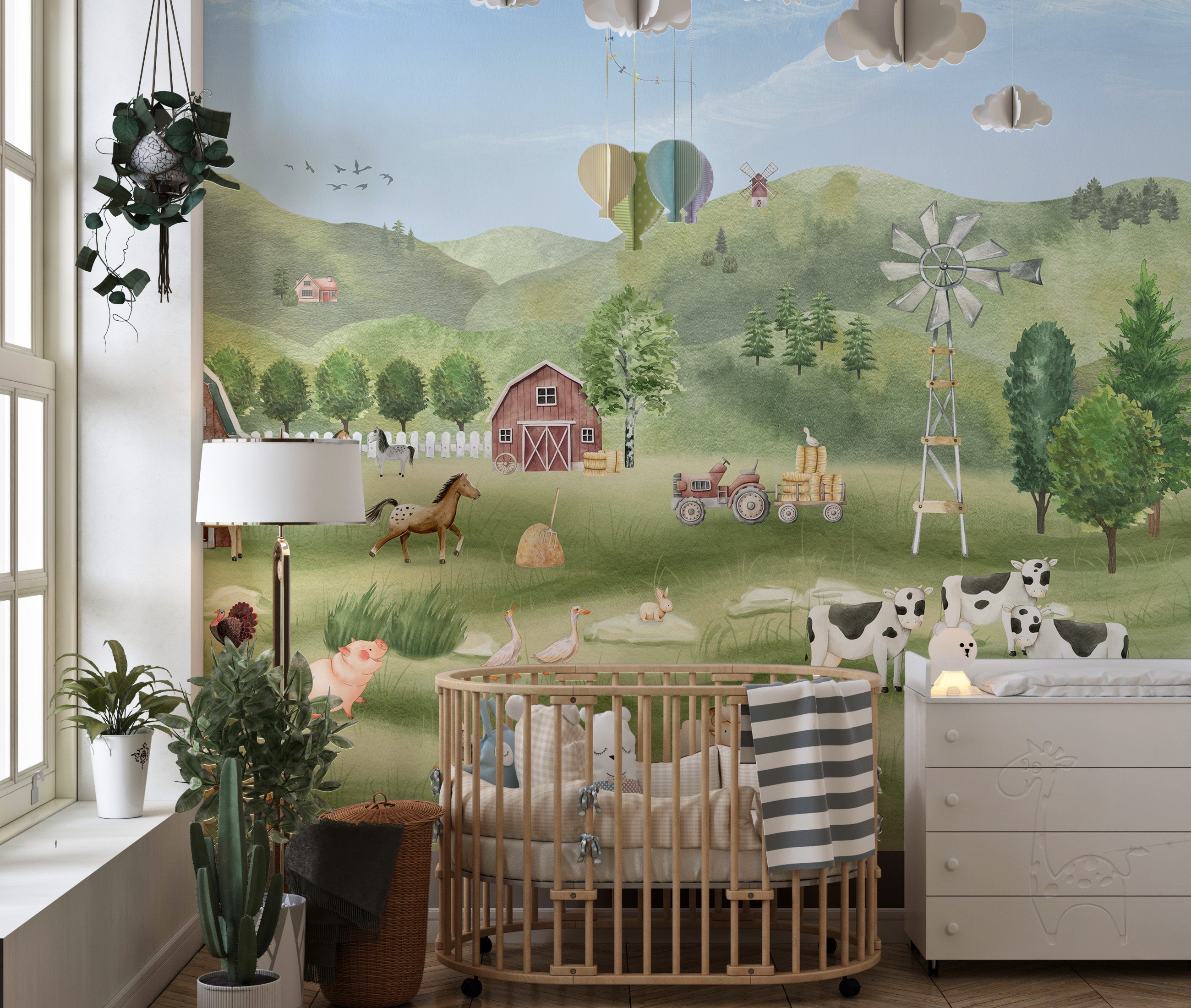 Farm Animals Wallpaper for Nursery Walls - Giffywalls