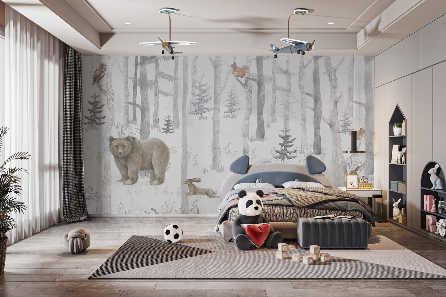 Woodland wallpaper for nursery walls
