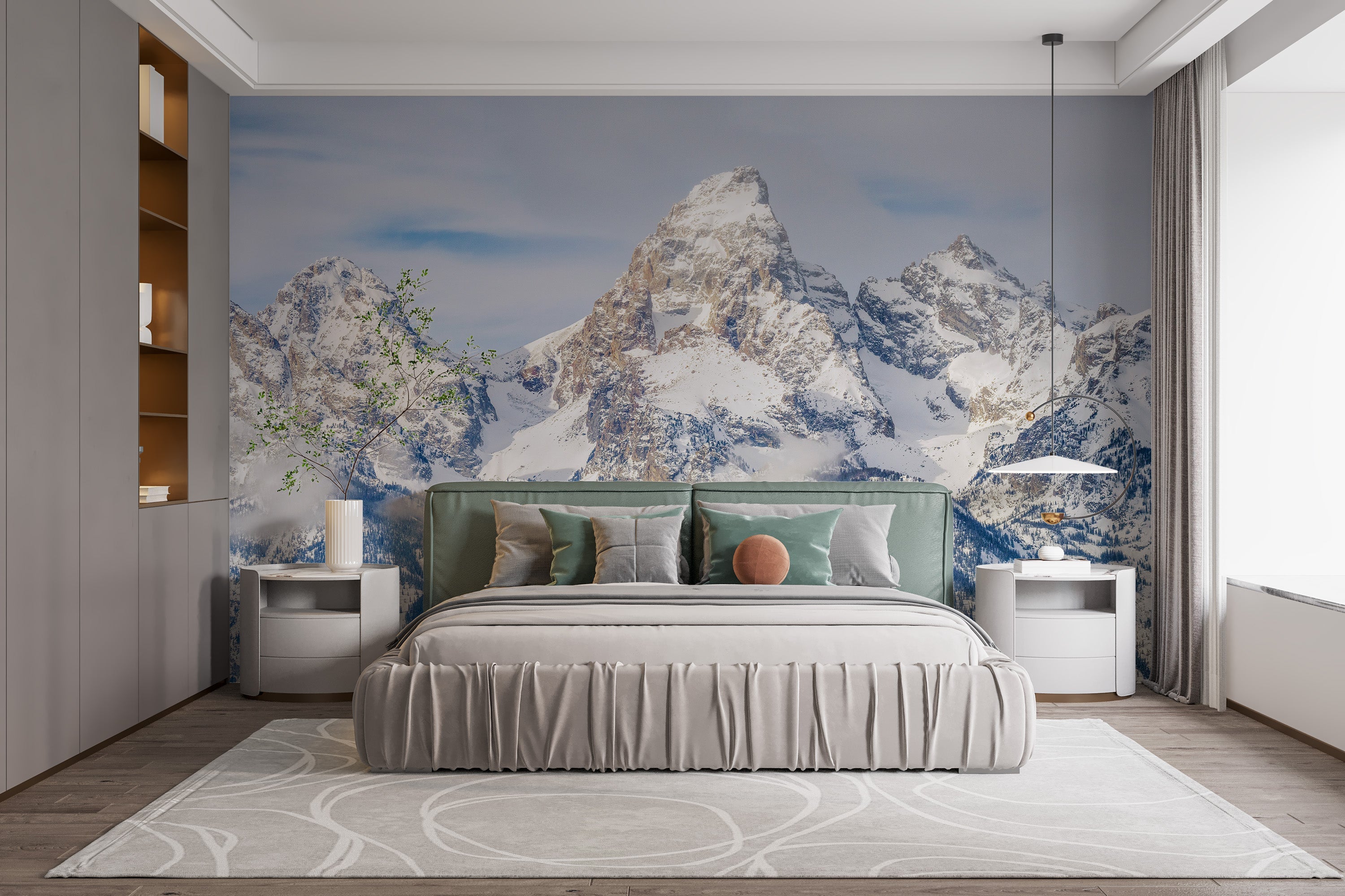 Snow-capped peaks wallpaper for bedrooms