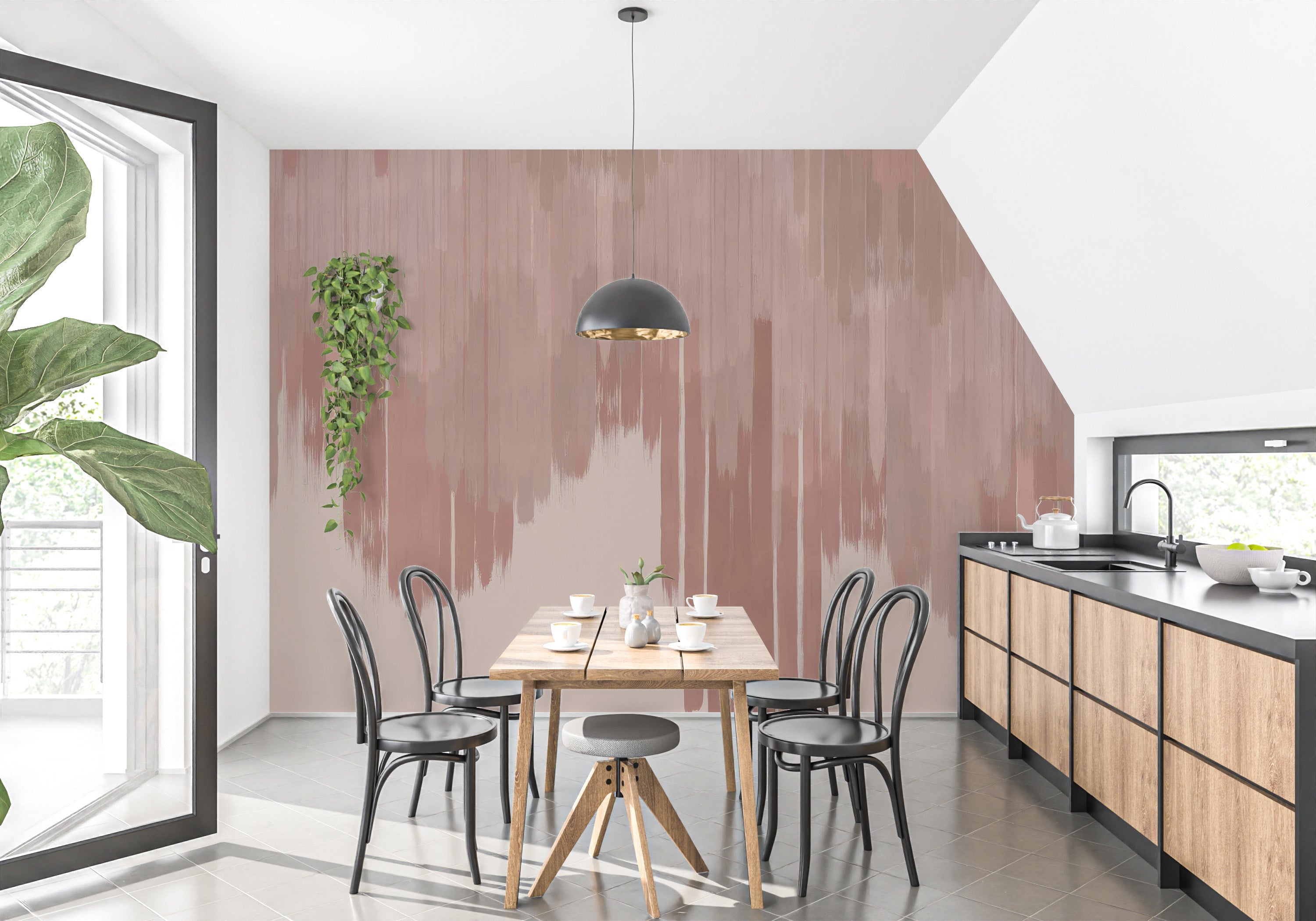 Copper Pink Foliage Wallpaper - Giffywalls