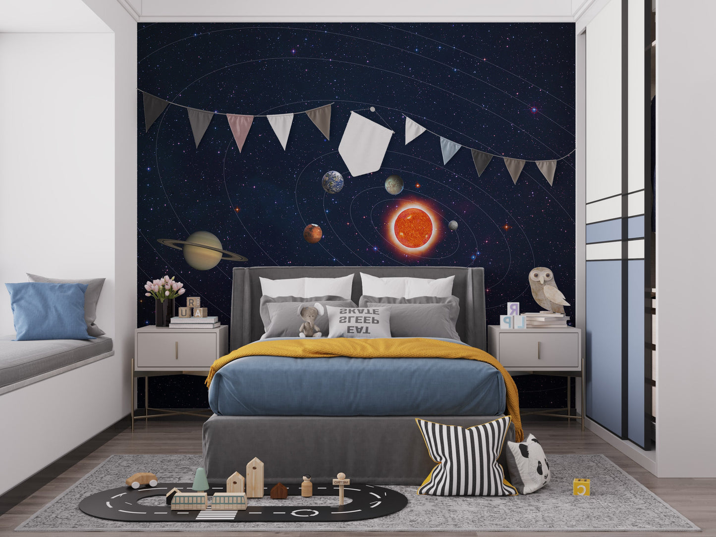 Solar System Planets Orbit Wall Mural - Giffywalls