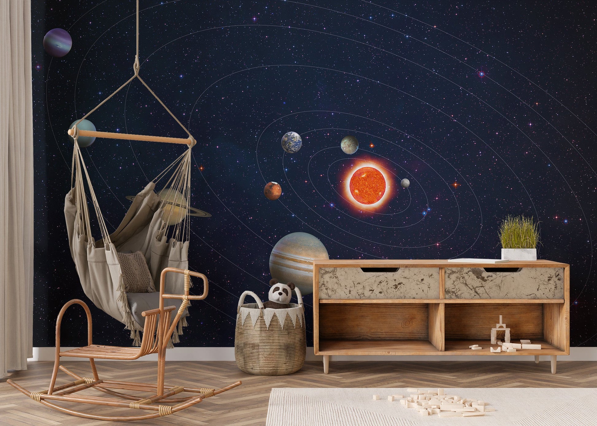 Solar System Planets Orbit Wall Mural - Giffywalls