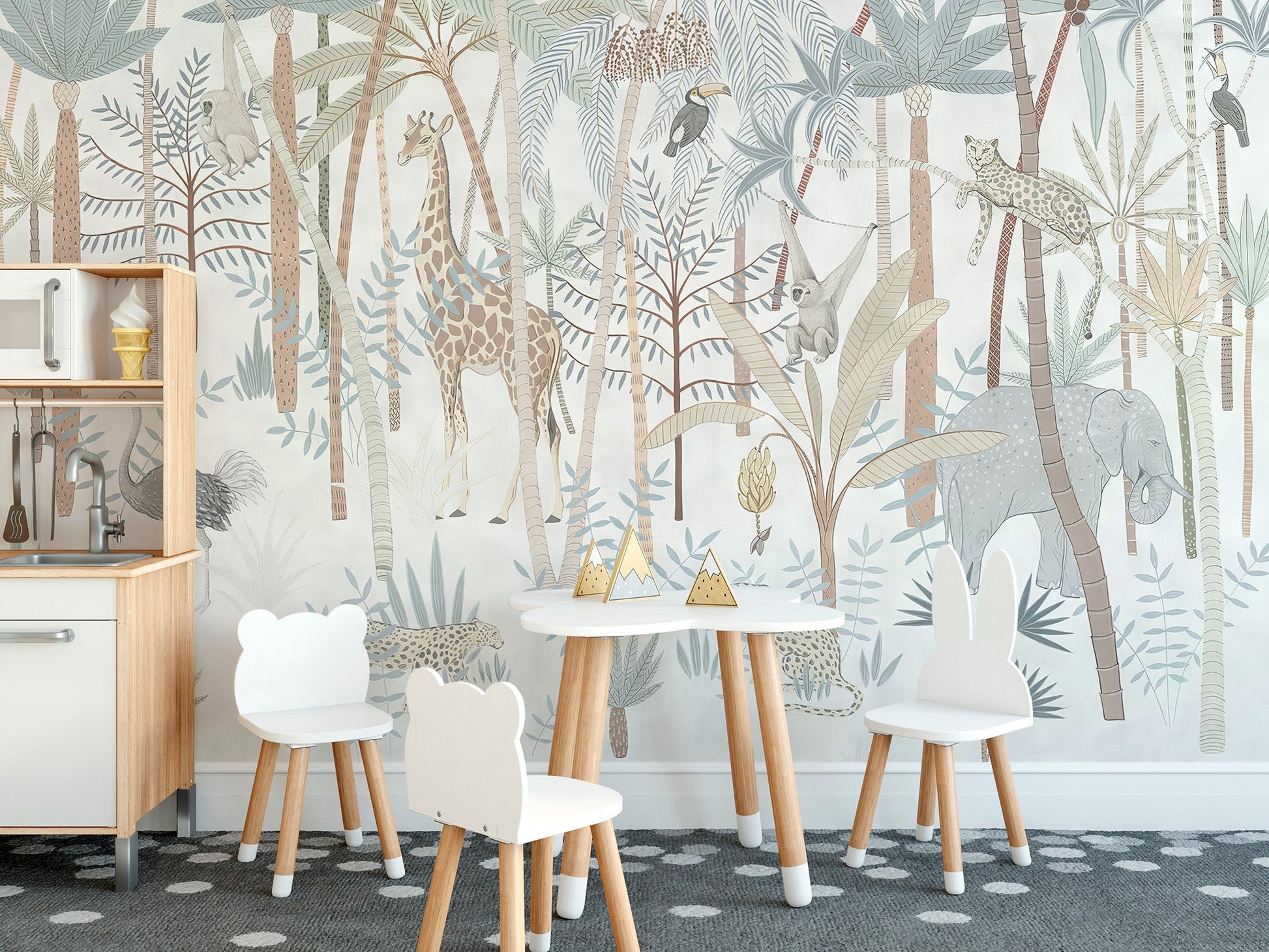 Tropical Mirage Fauna Mural - Giffywalls