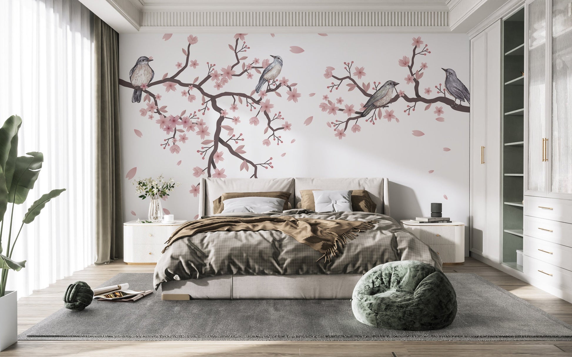 Cherry Blossom Serenade Wall Mural for homes