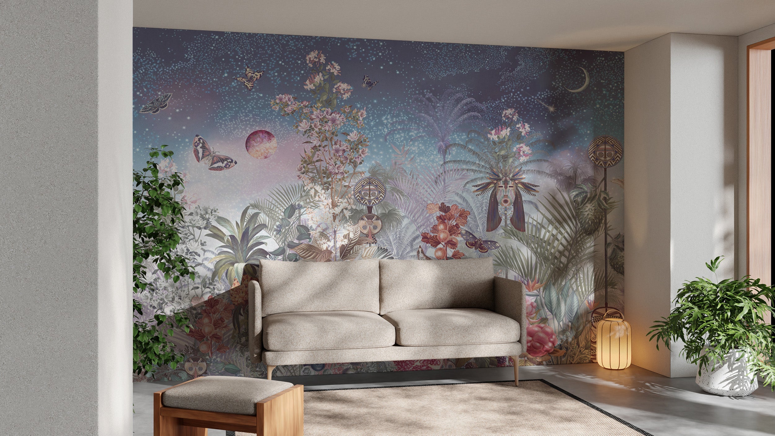 Mystic solar lunar wallpaper mural decoration