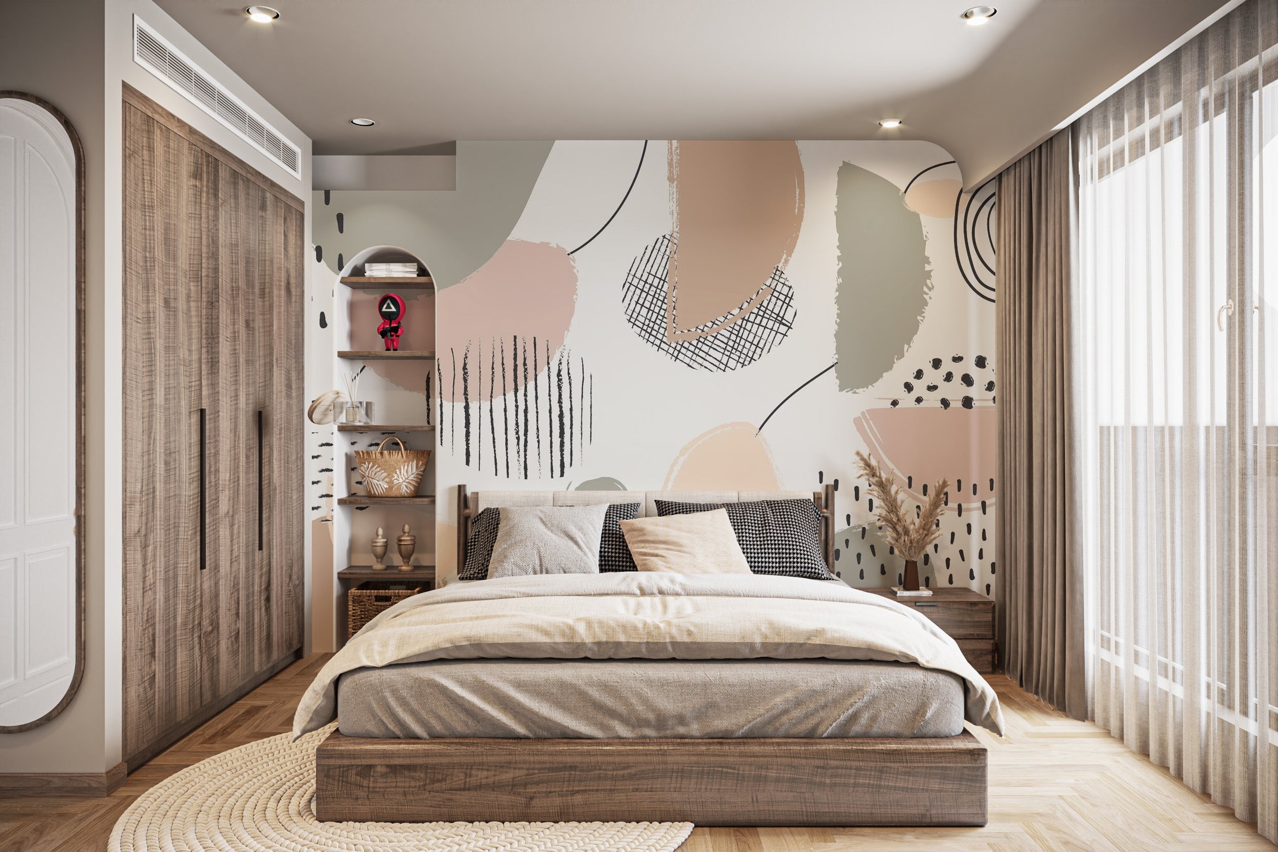 Subtle Grey Abstract Wall Mural
