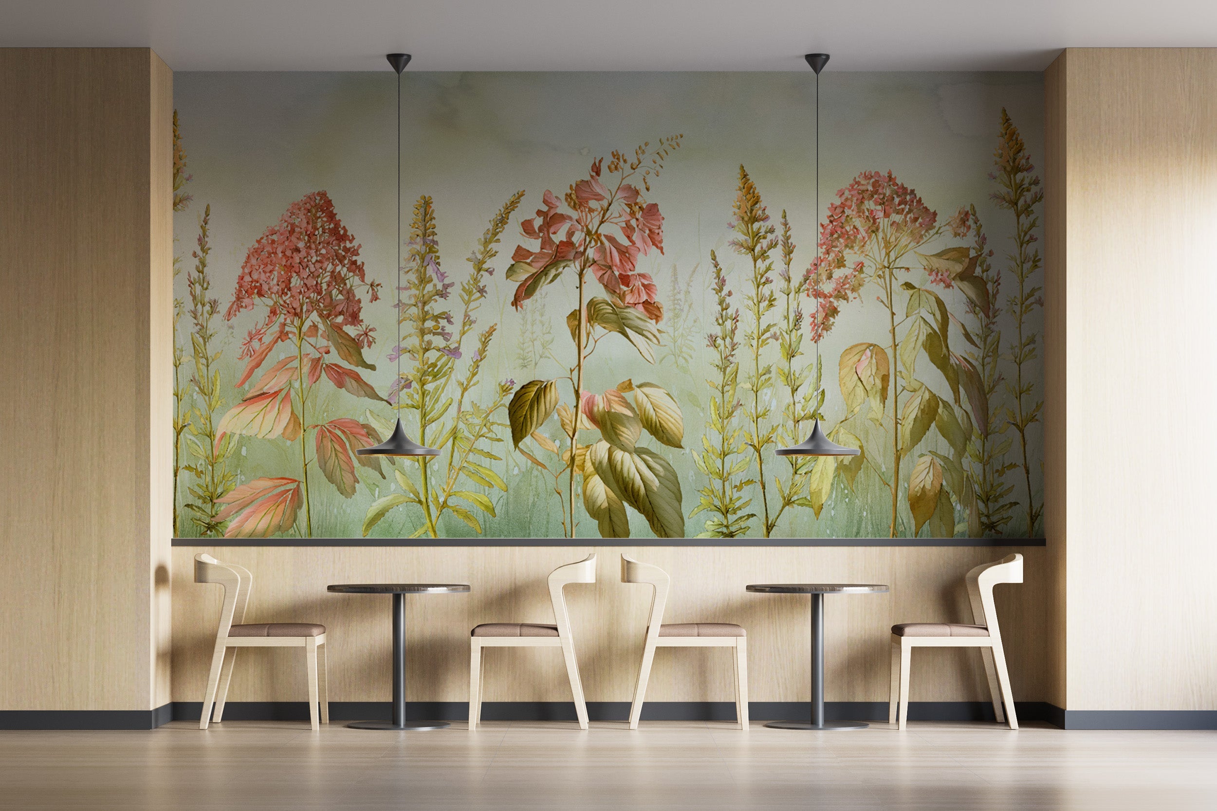 Add charm to your decor with wild flowers meadows mural wallpaper.