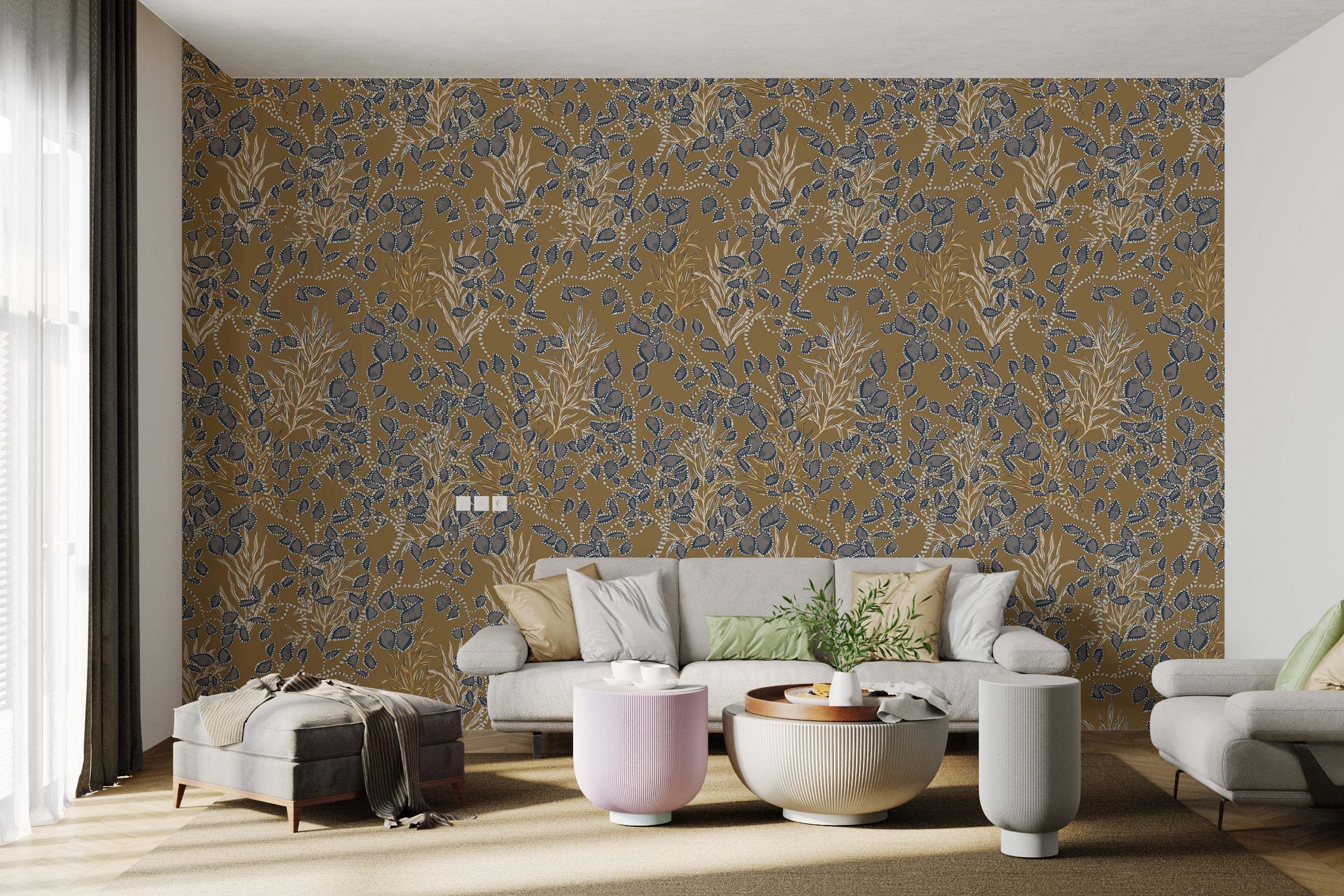 Luxurious Bohemian Amber Jewel Wallpaper Mural
