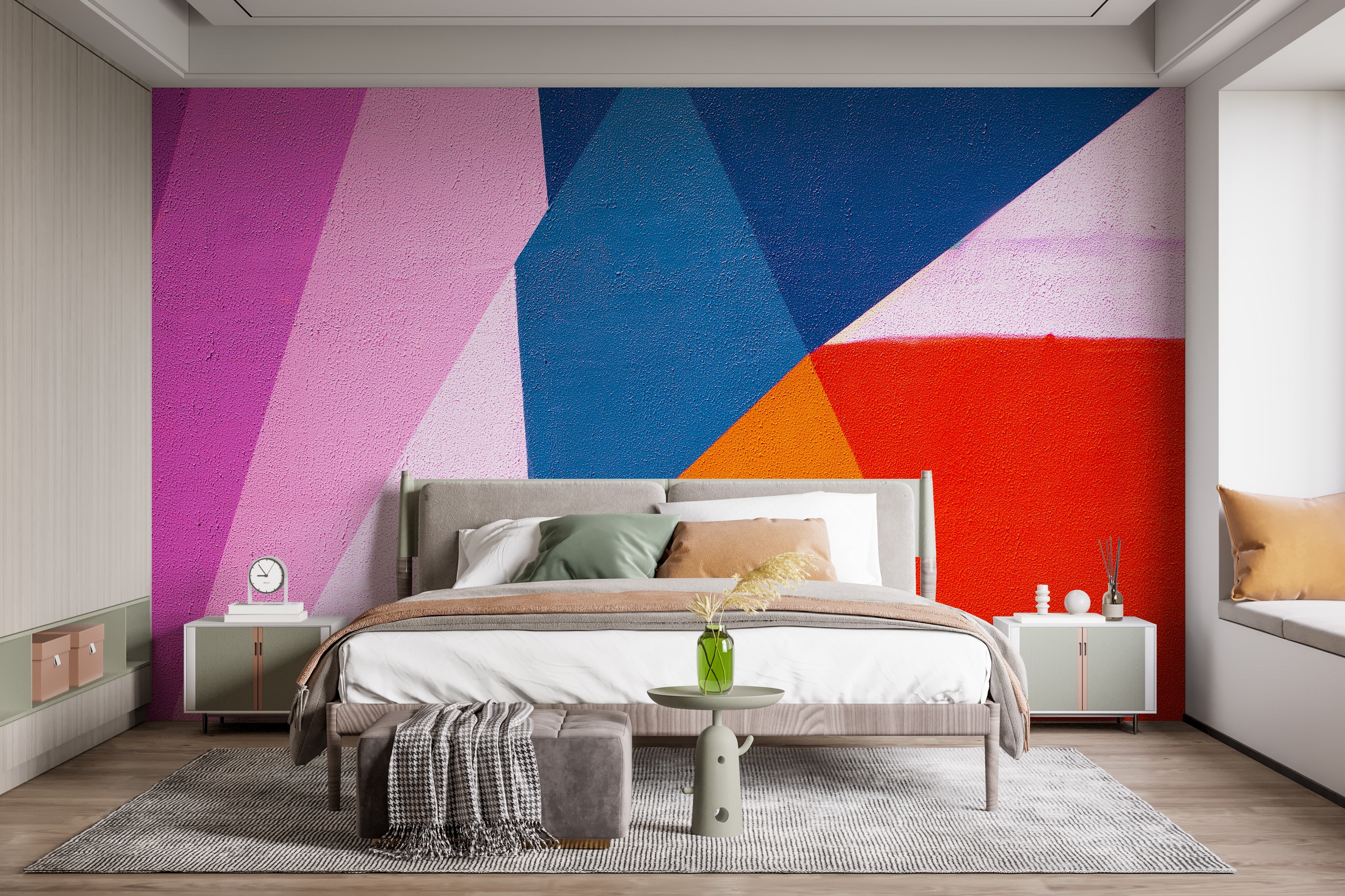 Urban Spectrum Colourful Abstract Wall Mural - Giffywalls