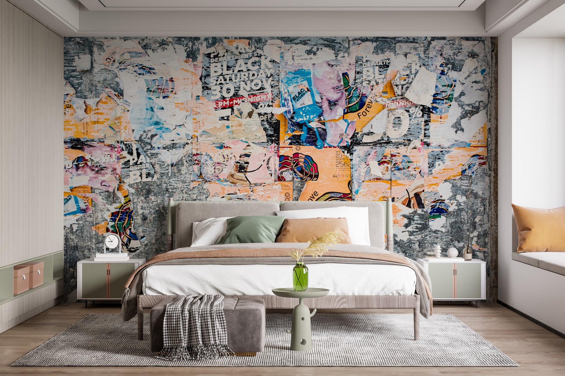 Urban Poster Patchwork Wall Mural - Giffywalls