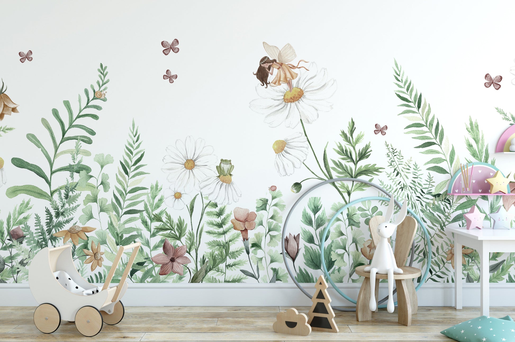 Fairy Garden Flowers Wallpaper Murals - Giffywalls