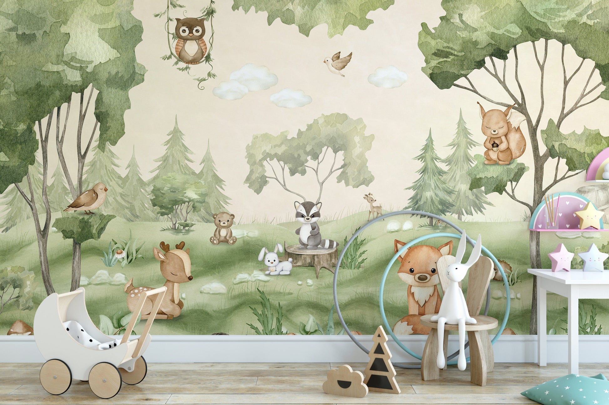 Woodland Joy Kids Wall Mural - Giffywalls