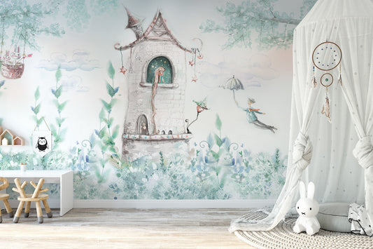 Magical princess-themed wallpaper mural for dreamy interiors.