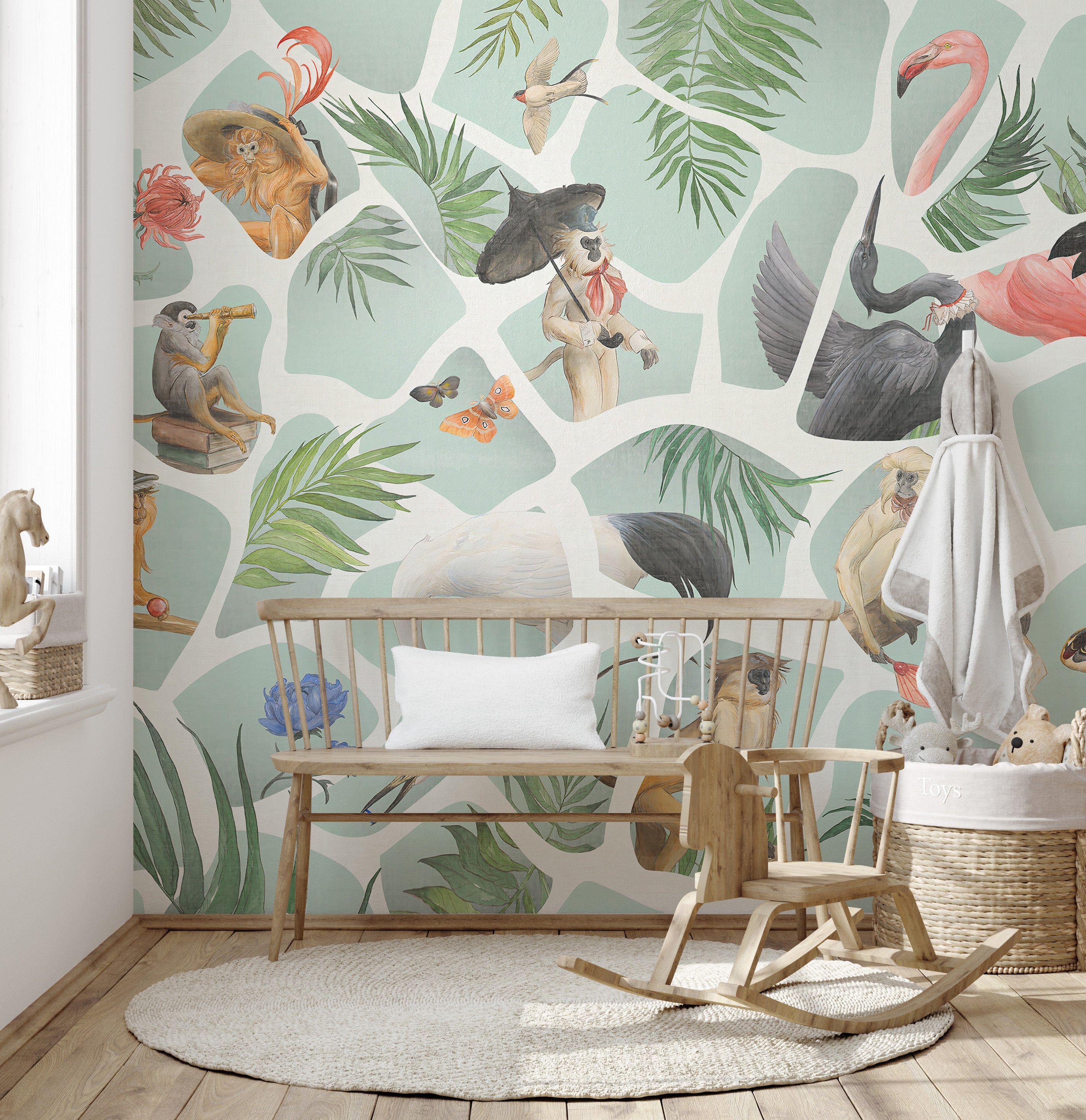 Watercolor Monkey wallpaper Mural - Giffywalls