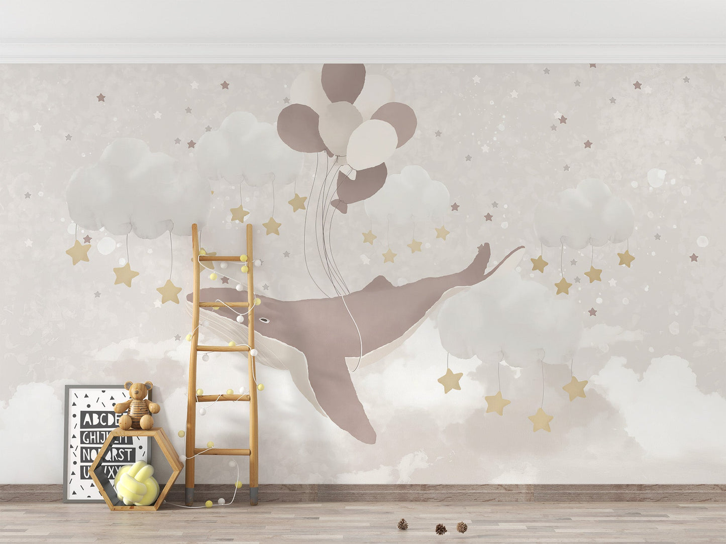 Whale Sky Parade Wall Mural - Giffywalls