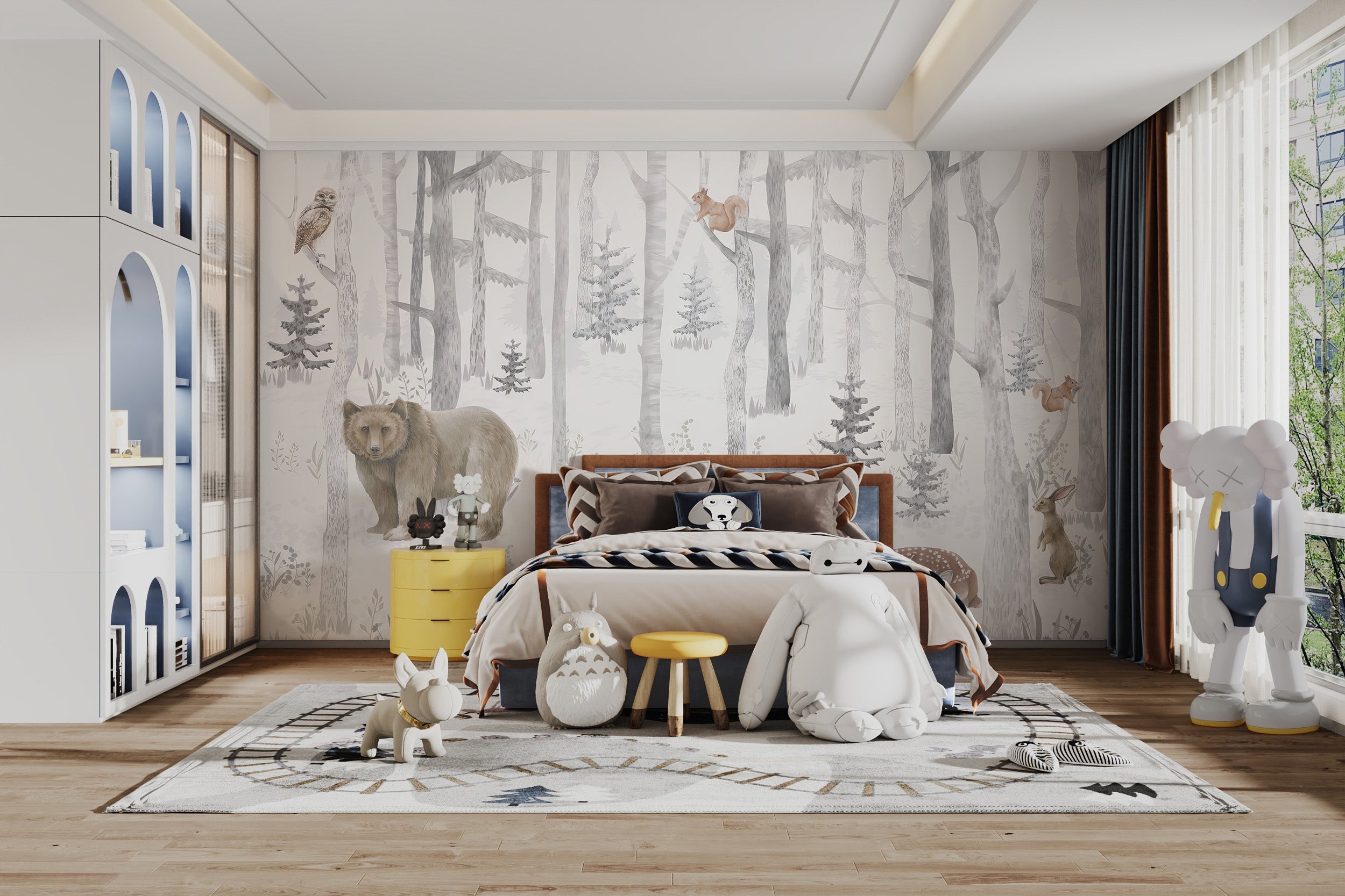 Enchanted forest mural for kids
