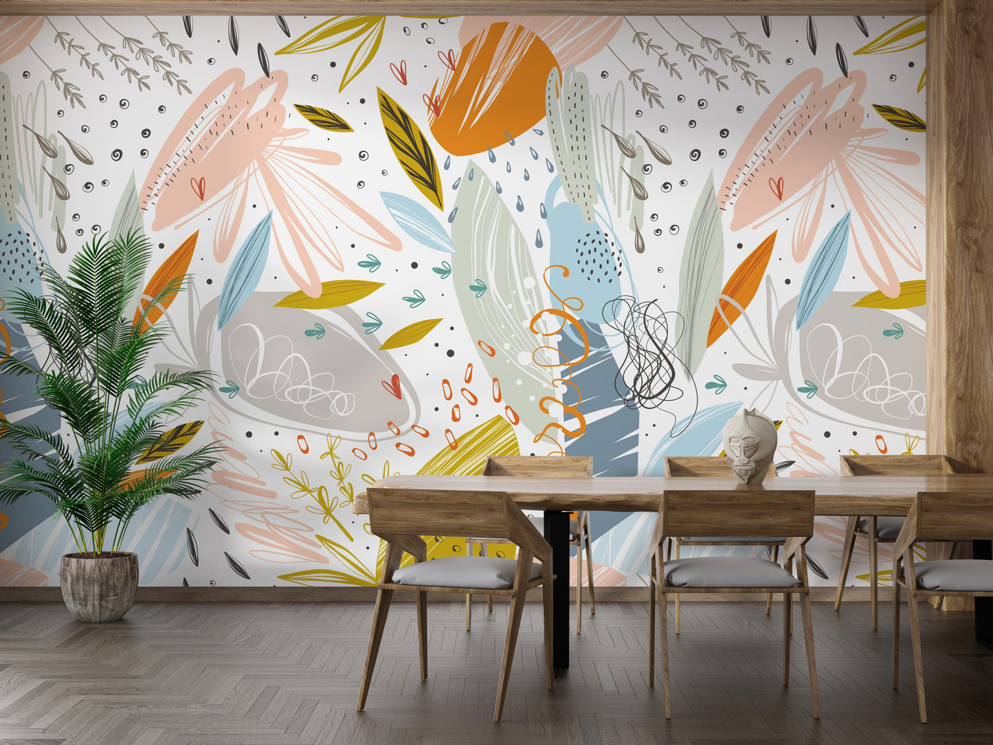 Colorful Floral Doodle Wallpaper - Giffywalls