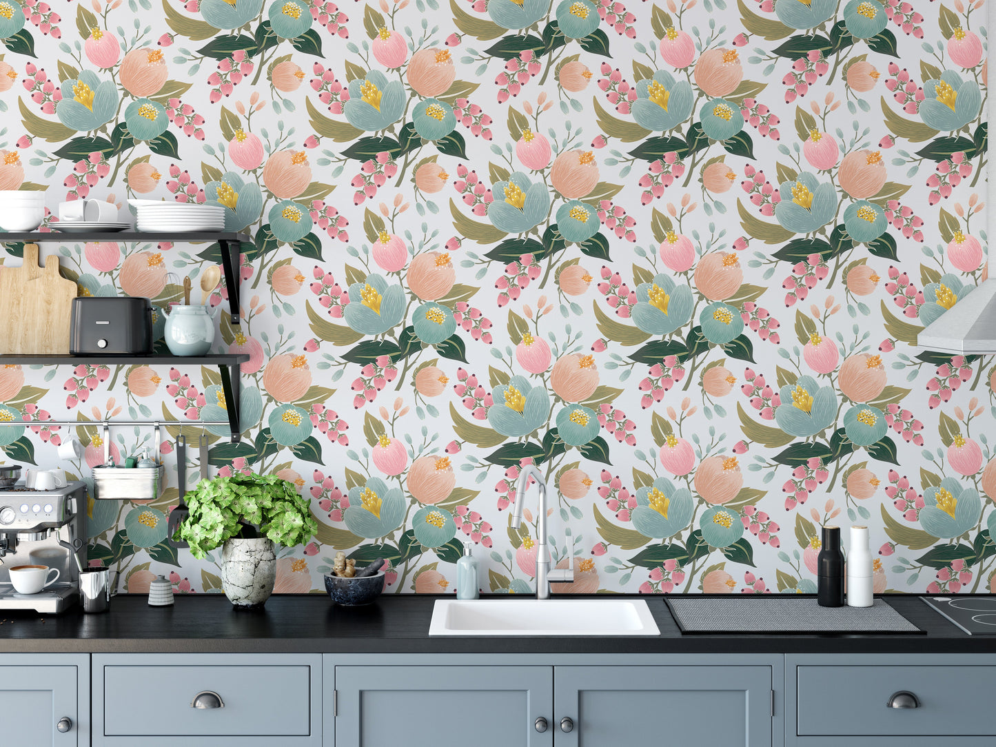 Lovely spring floral wallpaper design