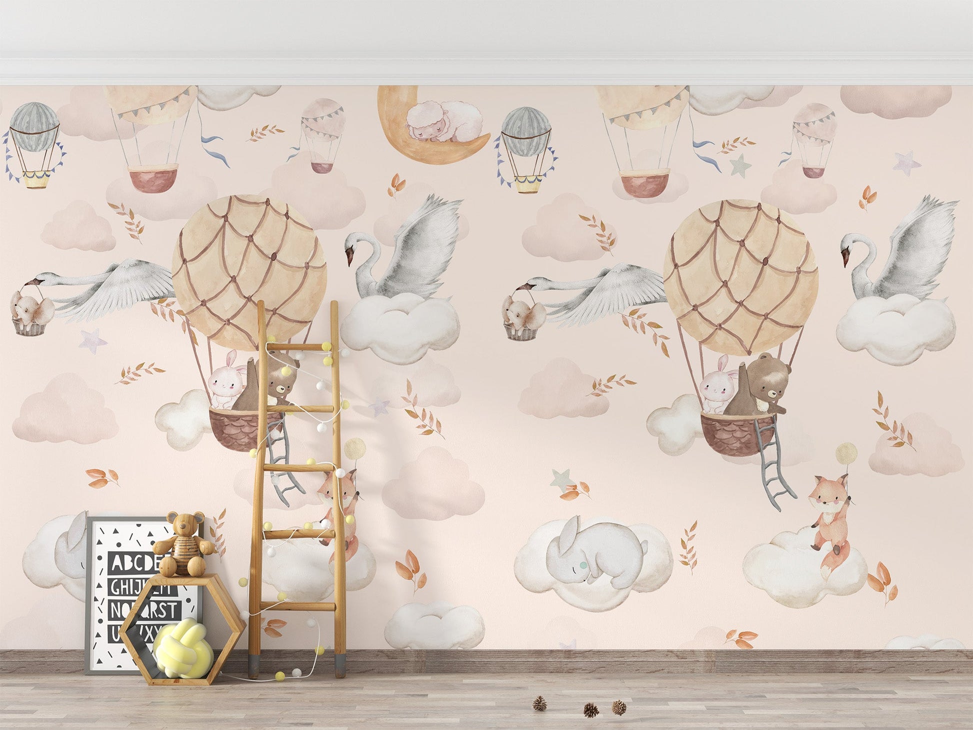 Whimsical Flight Animal Mural - Giffywalls