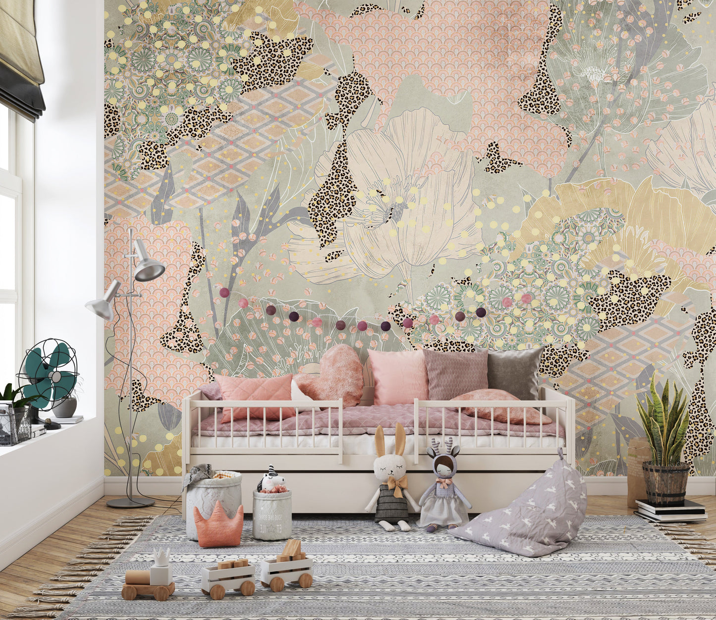 Artistic boho tones wallpaper mural
