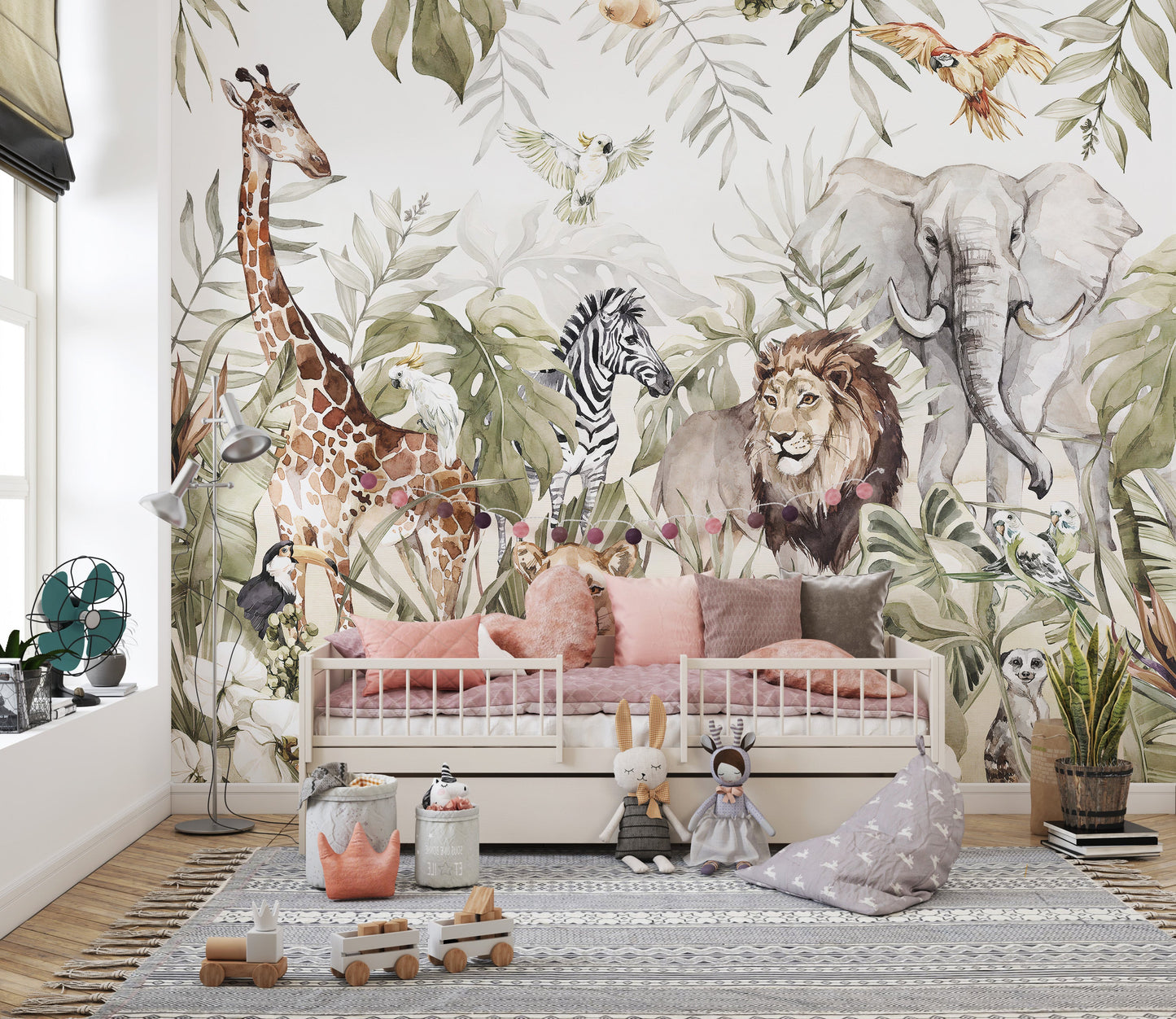 Watercolor Animal Kingdom Forest Wallpaper Murals - Giffywalls