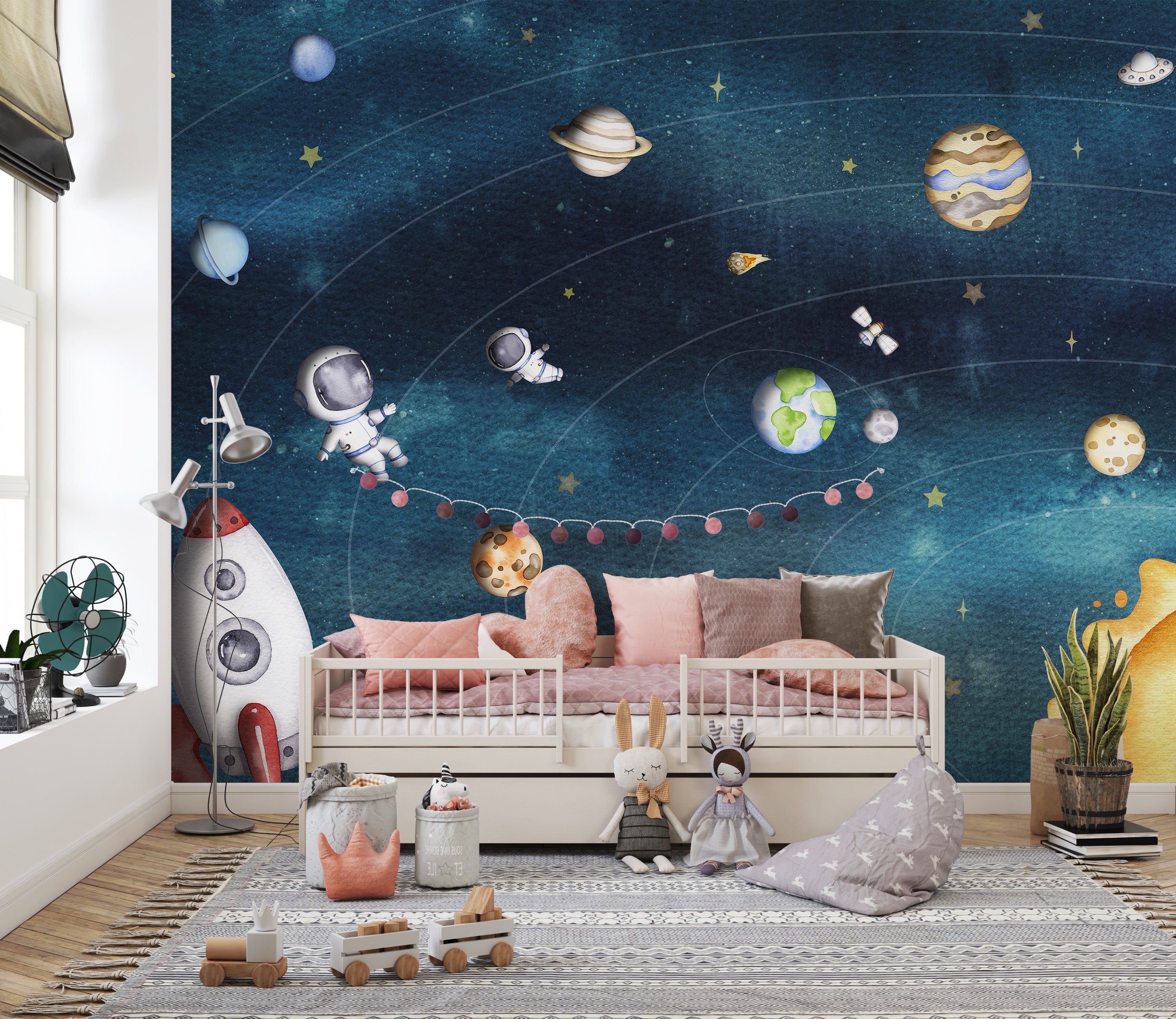 Space Joy Dark Wall Mural - Giffywalls