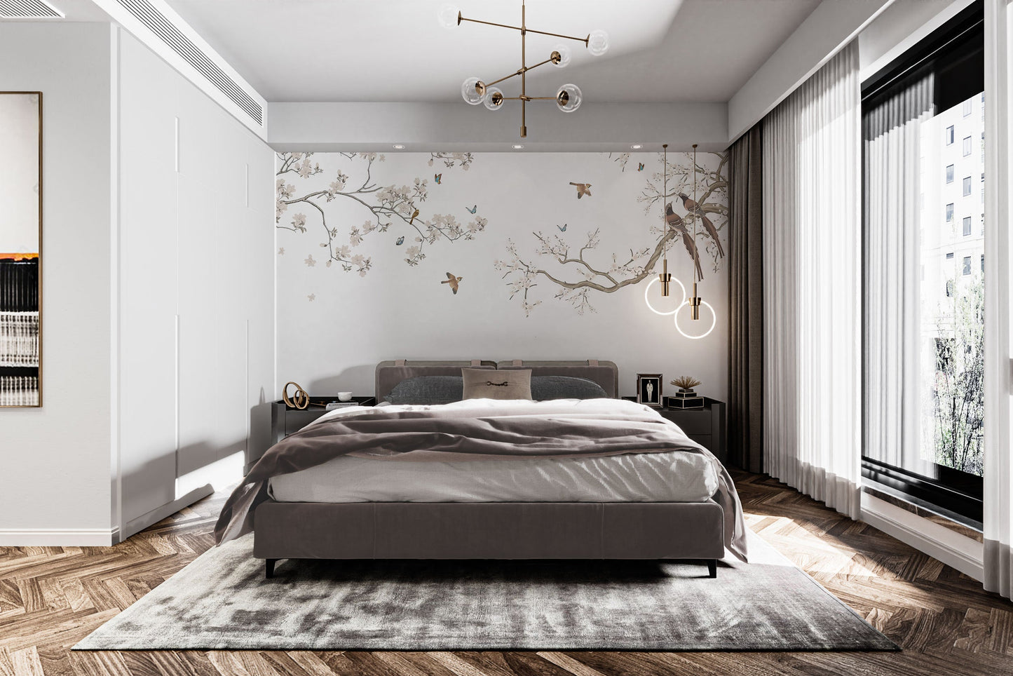 Floral Perch Wall Mural - Giffywalls