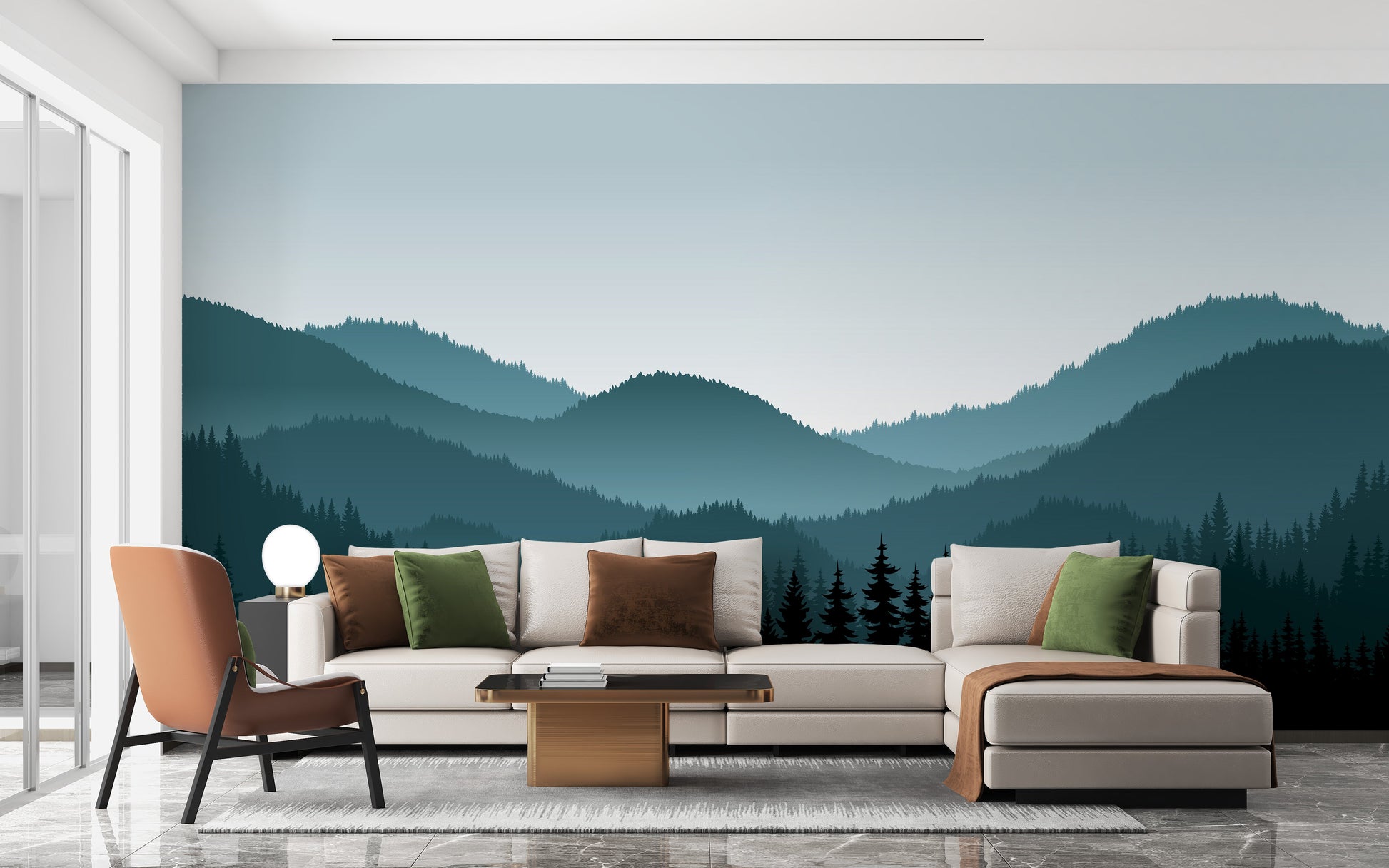 Dark Foggy Mountains Wallpaper Murals - Giffywalls