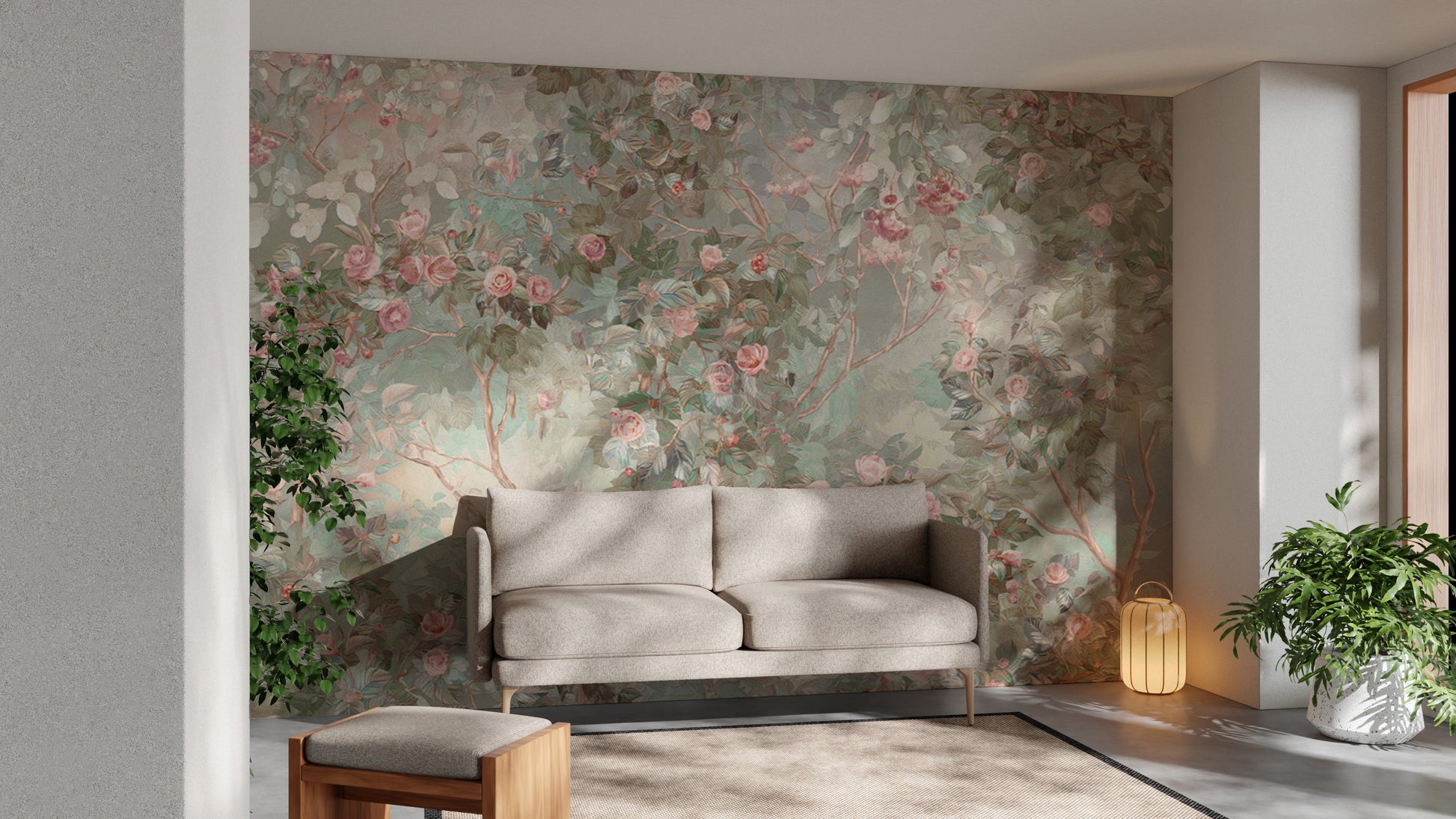 Timeless Rose Tree Wallpaper Mural
