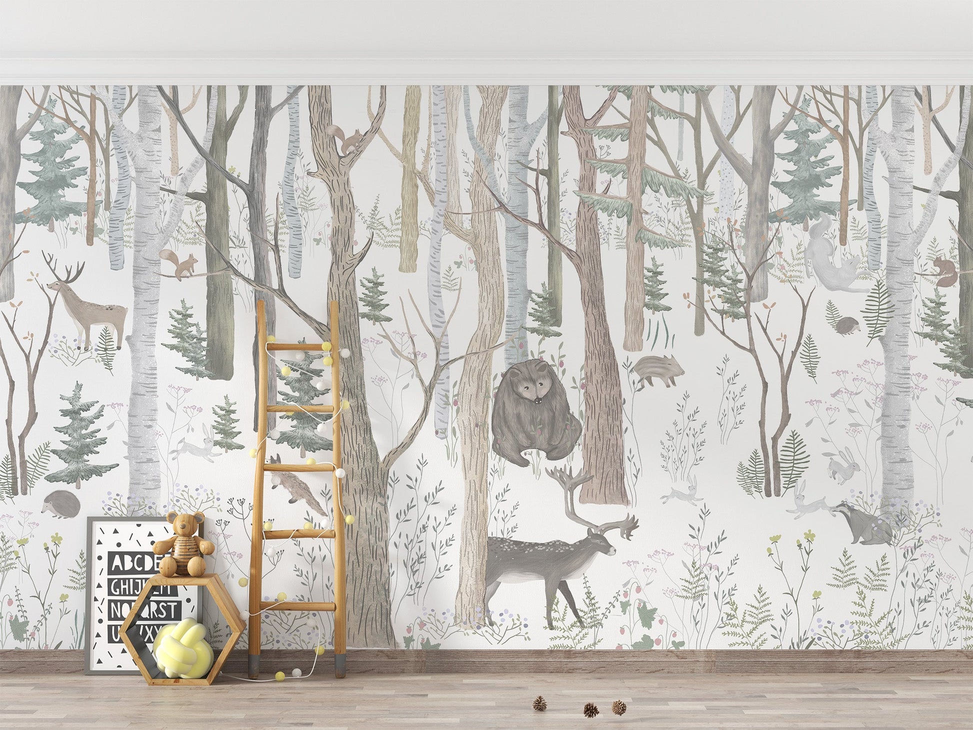 Mystical Forest Scene Wall Mural - Giffywalls